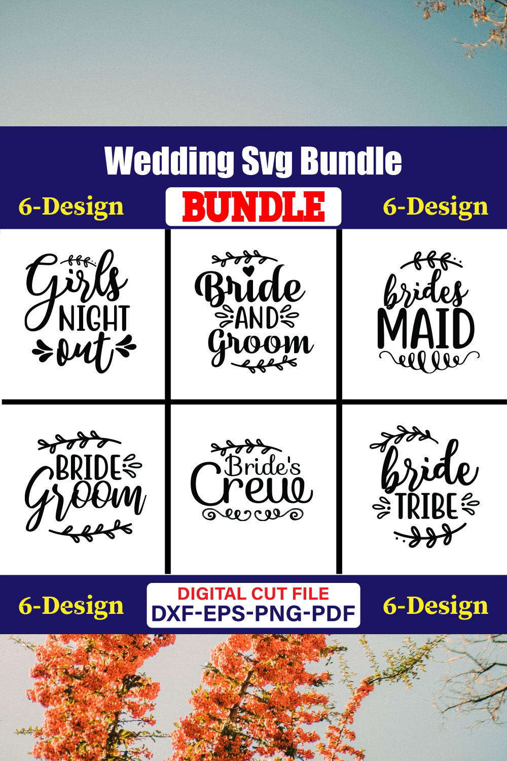 Wedding T-shirt Design Bundle volume -08 pinterest preview image.