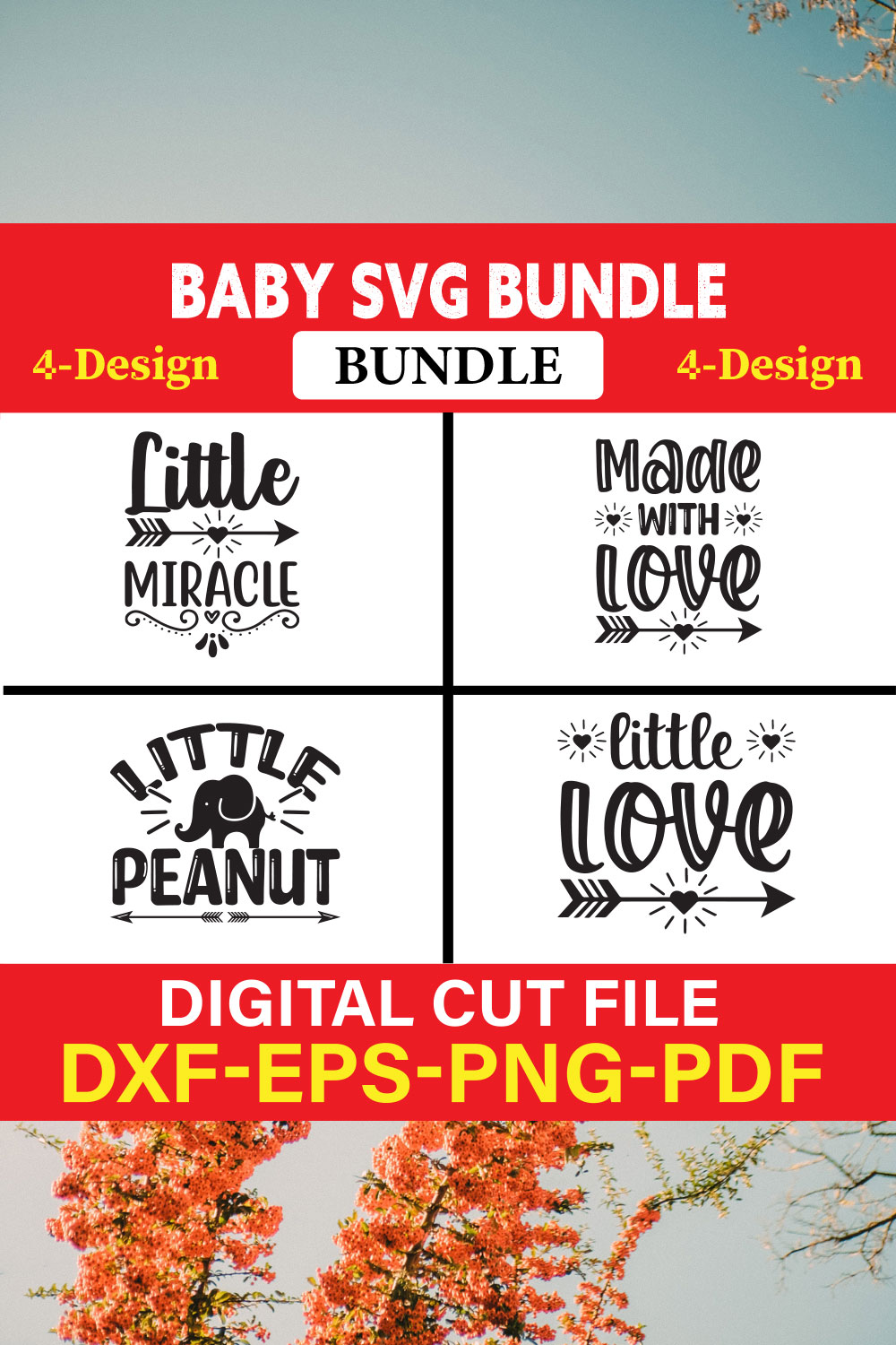 Baby T-shirt Design Bundle Vol-18 pinterest preview image.