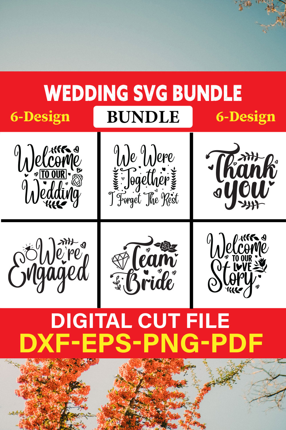 Wedding T-shirt Design Bundle Vol-32 pinterest preview image.