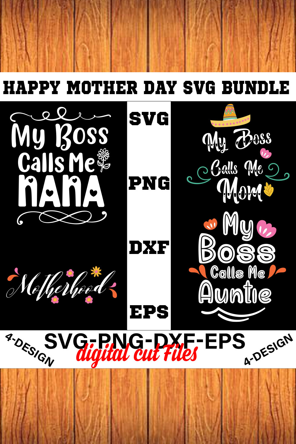 Happy mother day svg Bundle Vol-9 pinterest preview image.