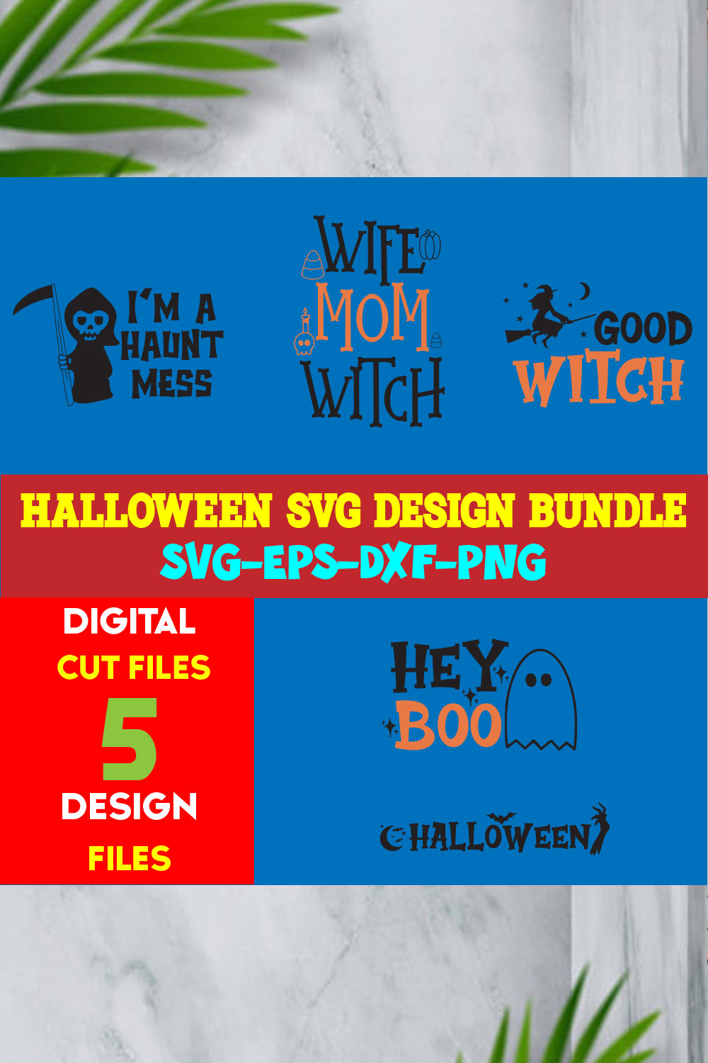 Halloween T-shirt Design Bundle Volume-02 pinterest preview image.