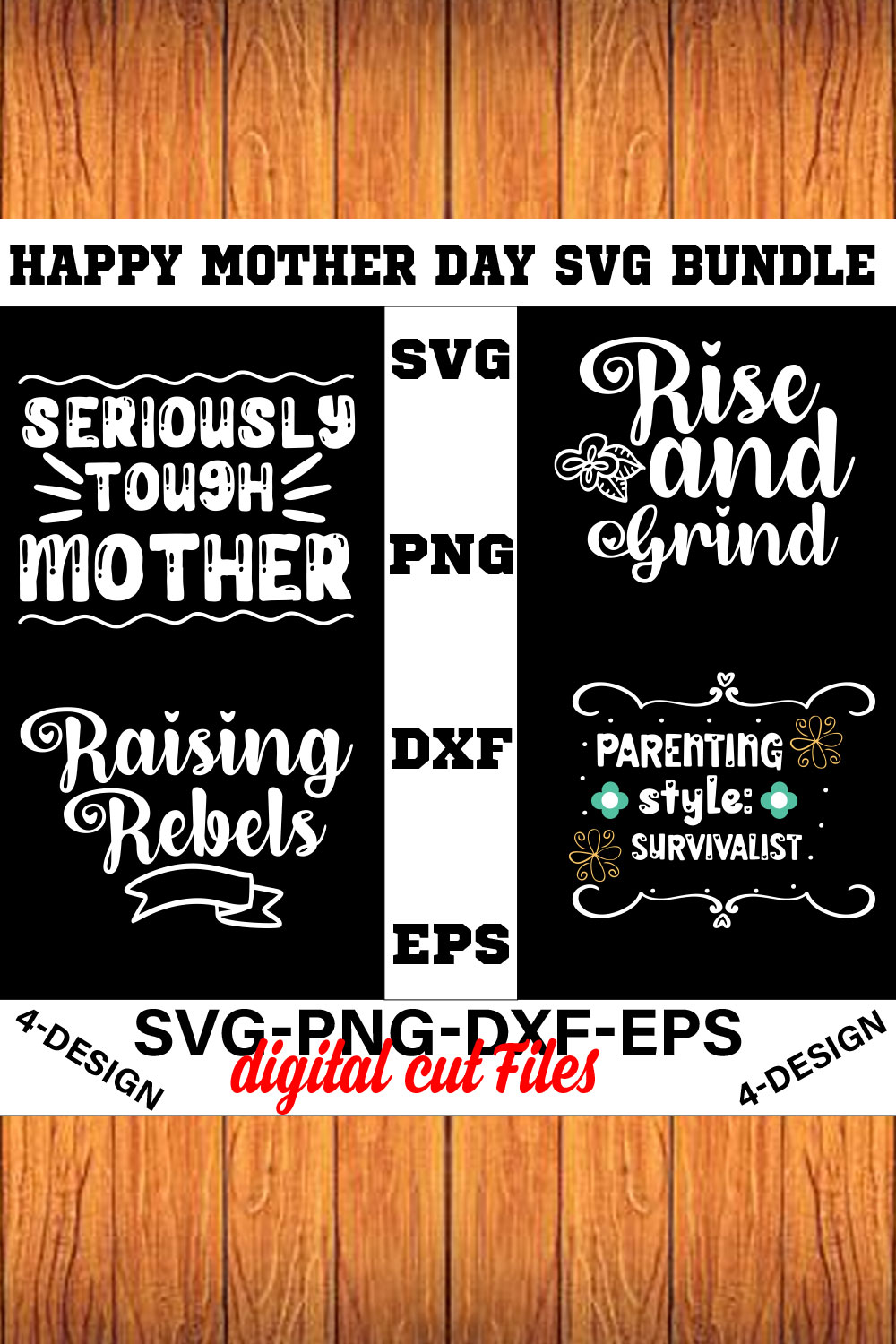 Happy mother day svg Bundle Vol-11 pinterest preview image.