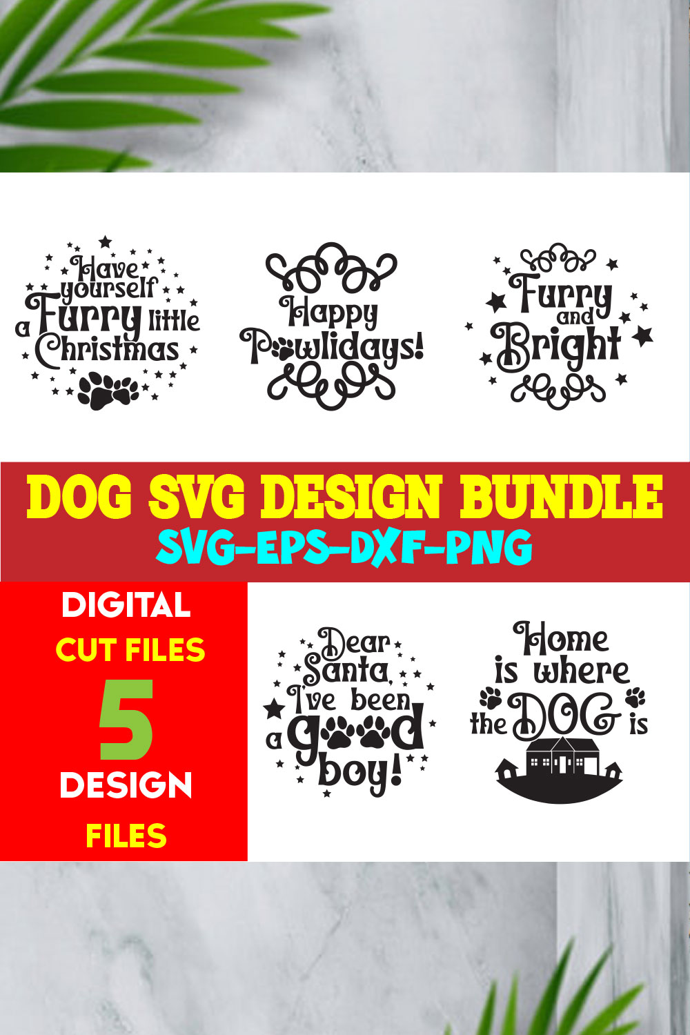 Dog T-shirt Design Bundle Volume-01 pinterest preview image.