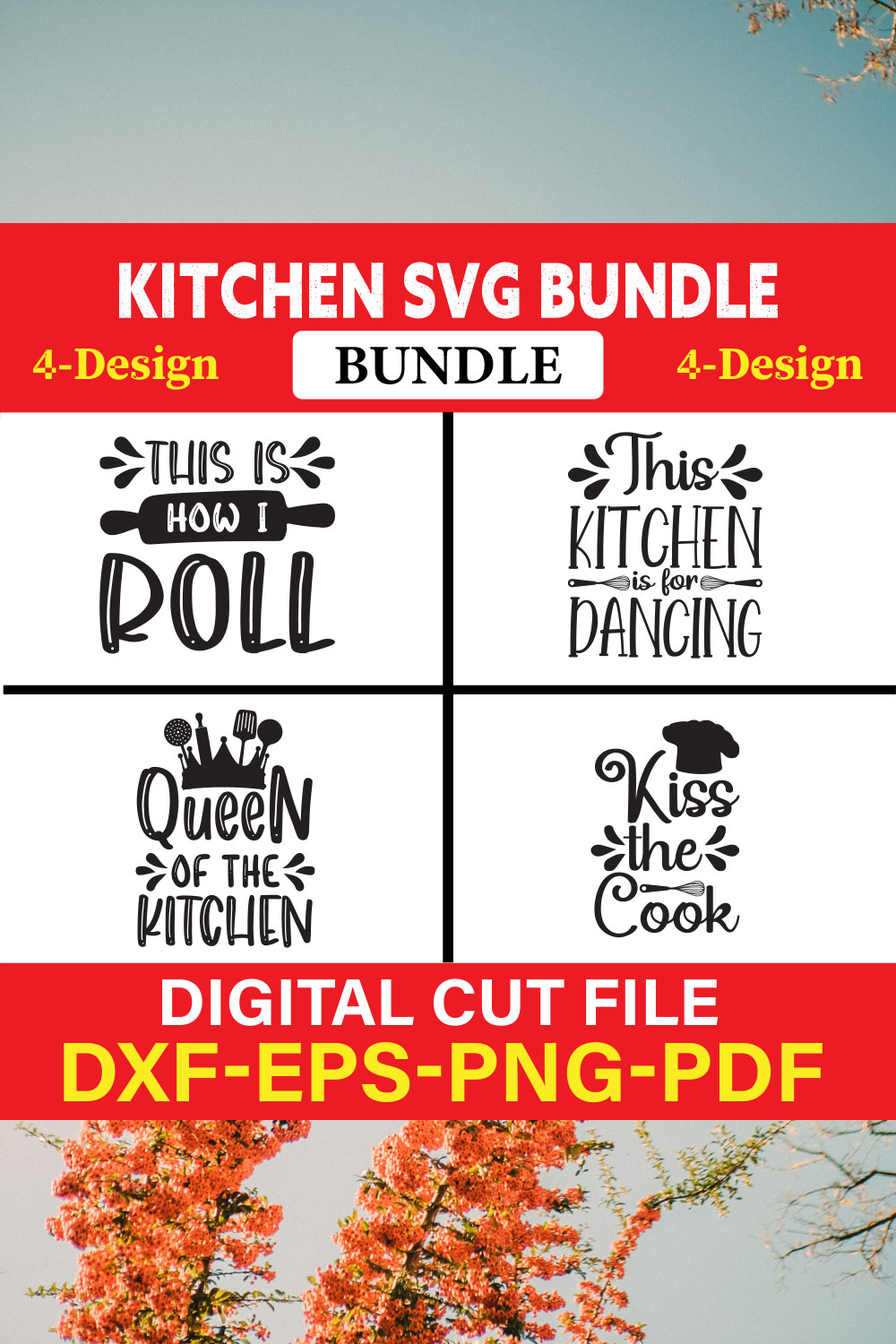 Kitchen T-shirt Design Bundle Vol-24 pinterest preview image.