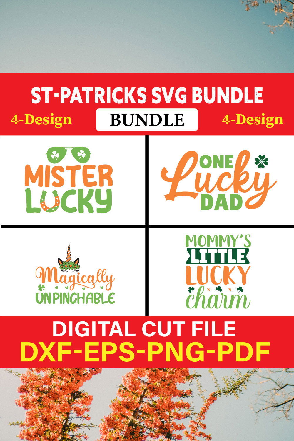 St Patrick's T-shirt Design Bundle Vol-9 pinterest preview image.