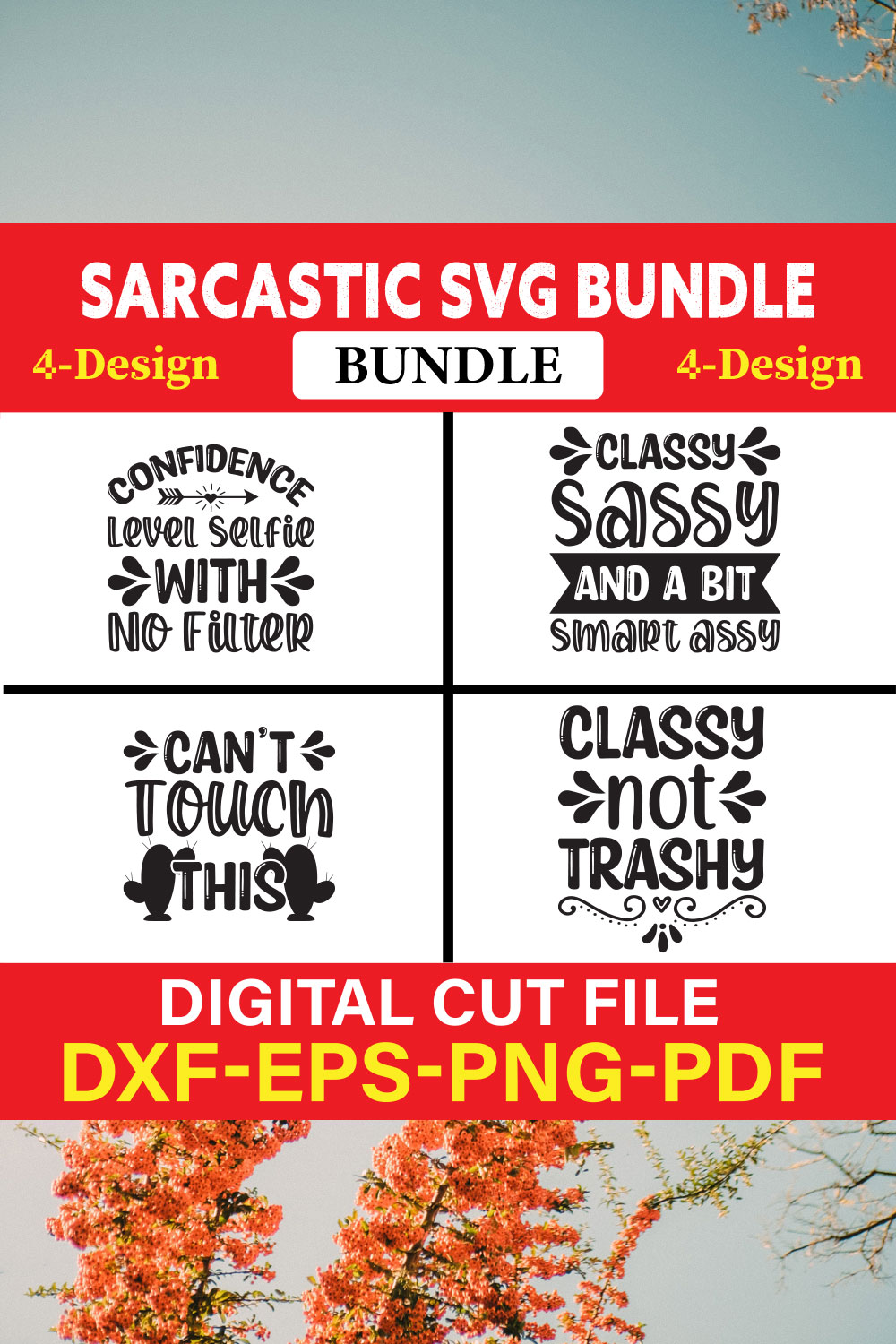 Sarcastic T-shirt Design Bundle Vol-2 pinterest preview image.