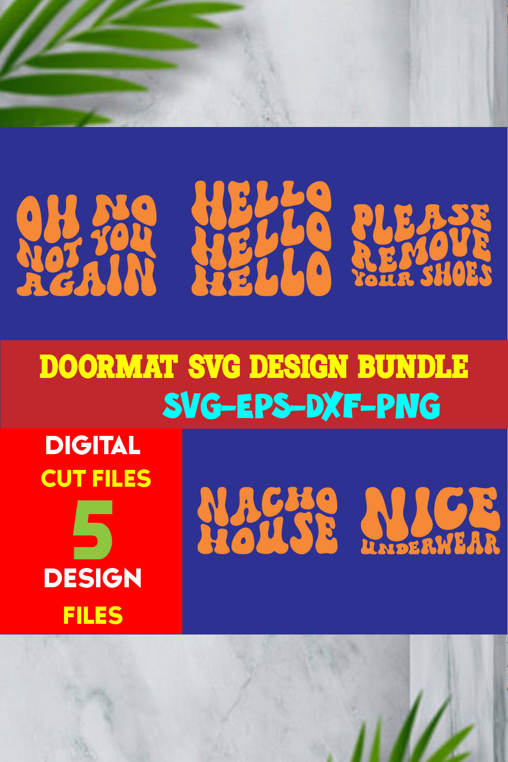 Doormat T-shirt Design Bundle Volume-03 pinterest preview image.