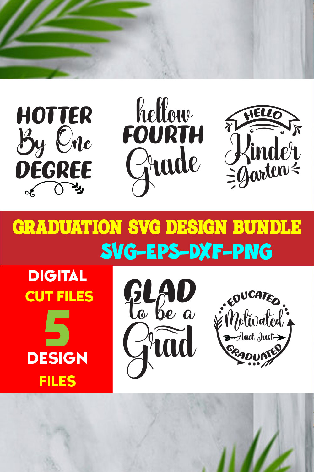 Graduation T-shirt Design Bundle Volume-16 pinterest preview image.