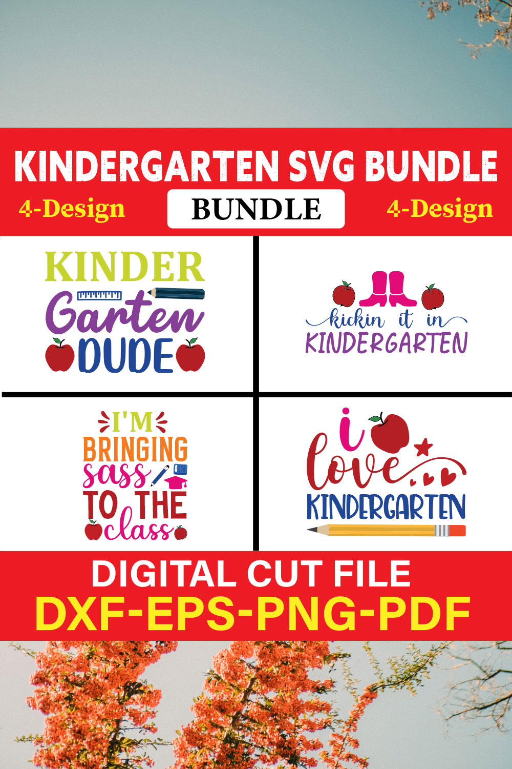 Kindergarten T-shirt Design Bundle Vol-7 pinterest preview image.