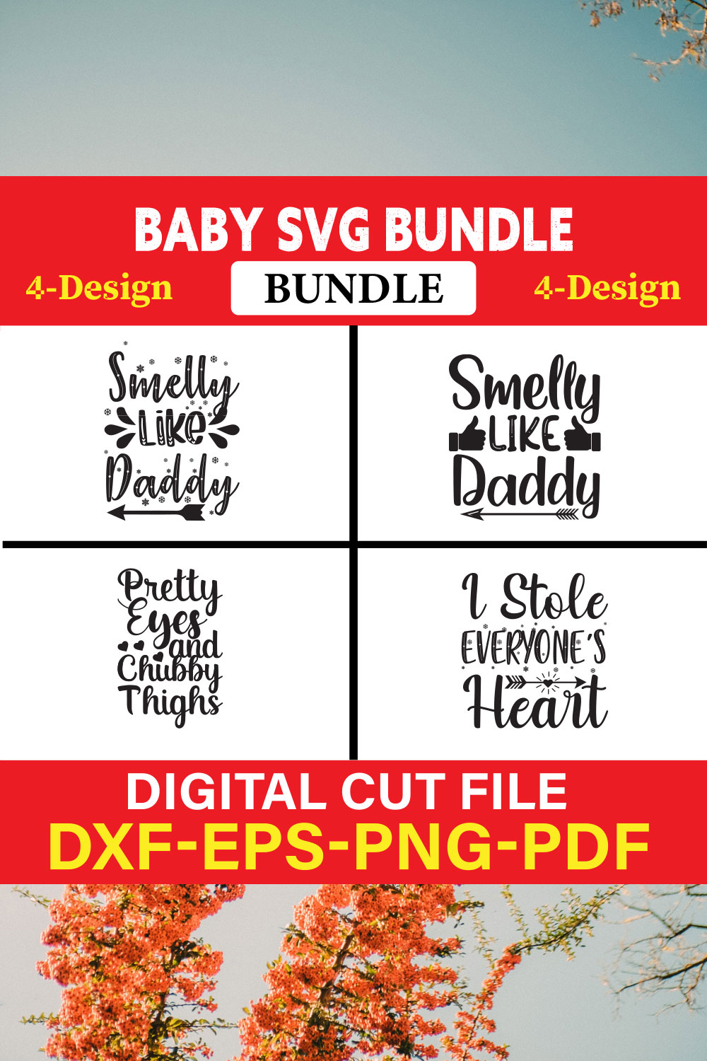 Baby T-shirt Design Bundle Vol-10 pinterest preview image.