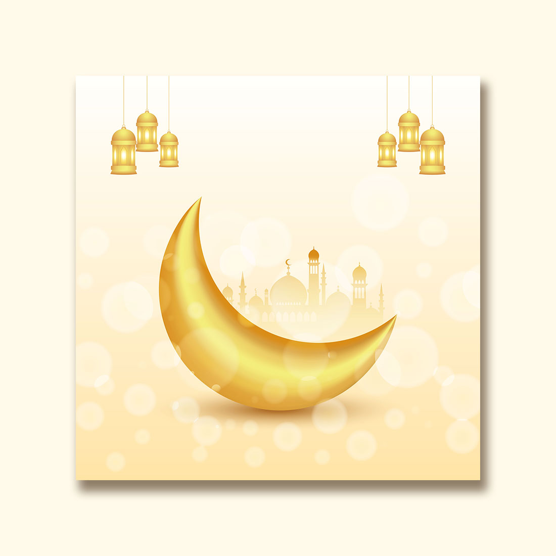 Ramadan Kareem greeting card with Islamic background preview image.