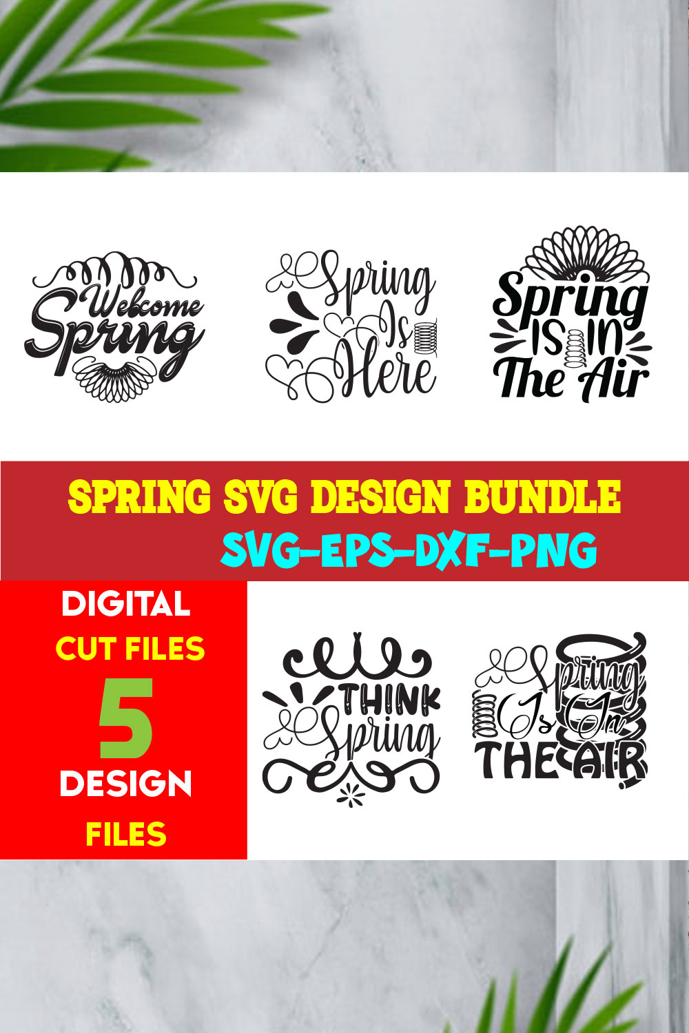 Spring T-shirt Design Bundle Volume-08 pinterest preview image.