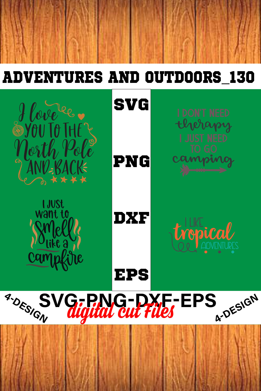 Adventures And Outdoors T-shirt Design Bundle Volume-16 pinterest preview image.