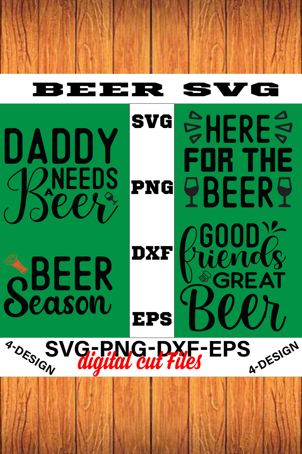 Beer SVG T-shirt Design Volume-02 pinterest preview image.