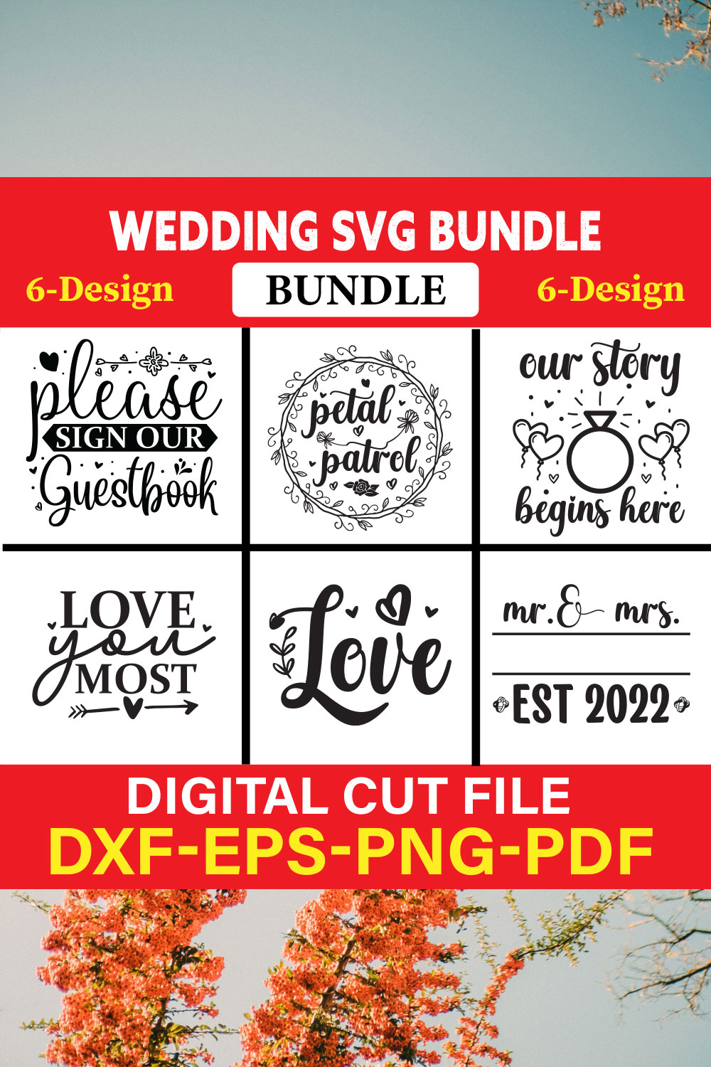 Wedding T-shirt Design Bundle Vol-31 pinterest preview image.