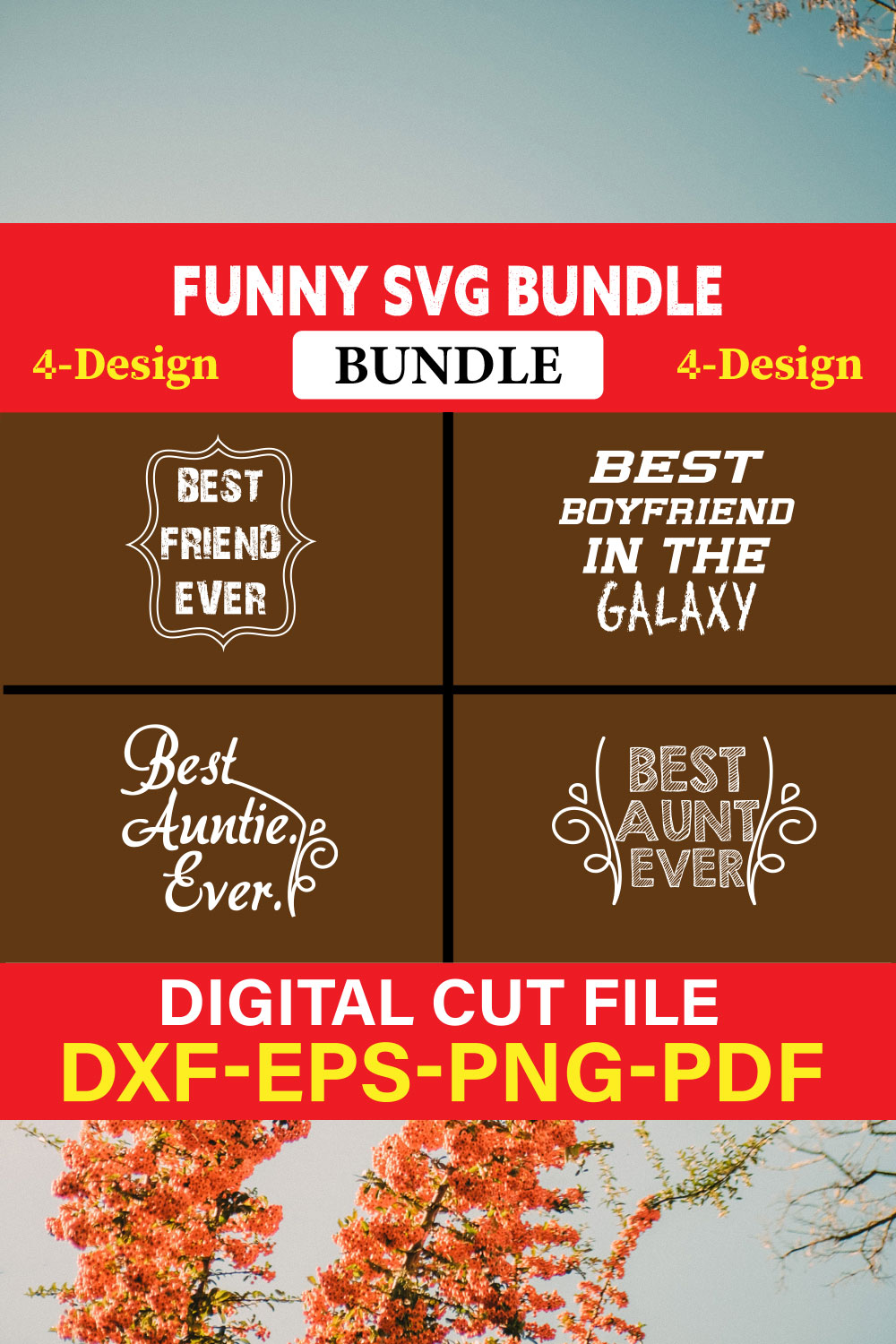 Funny SVG T-shirt Design Bundle Vol-32 pinterest preview image.