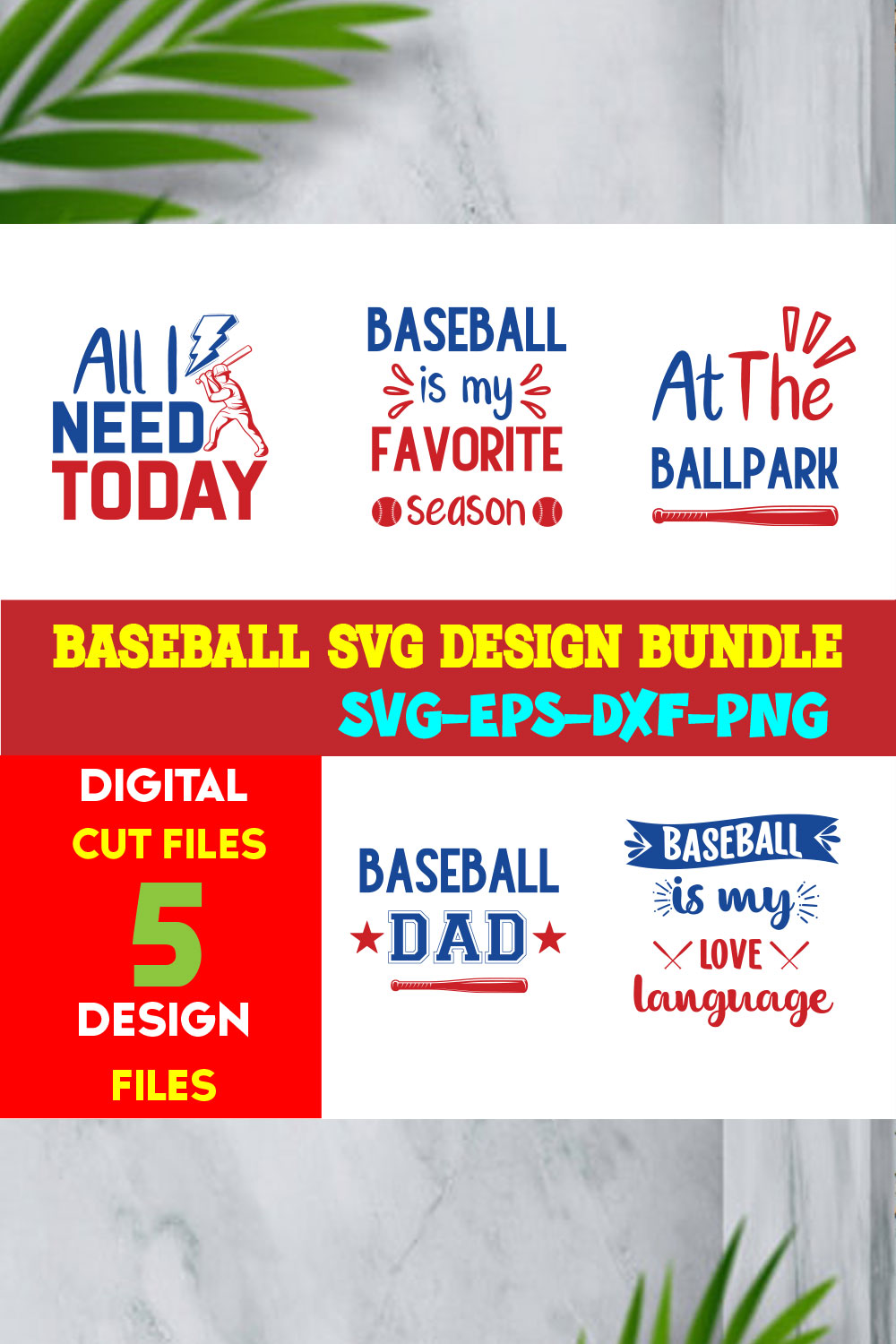 Baseball T-shirt Design Bundle Volume-13 pinterest preview image.