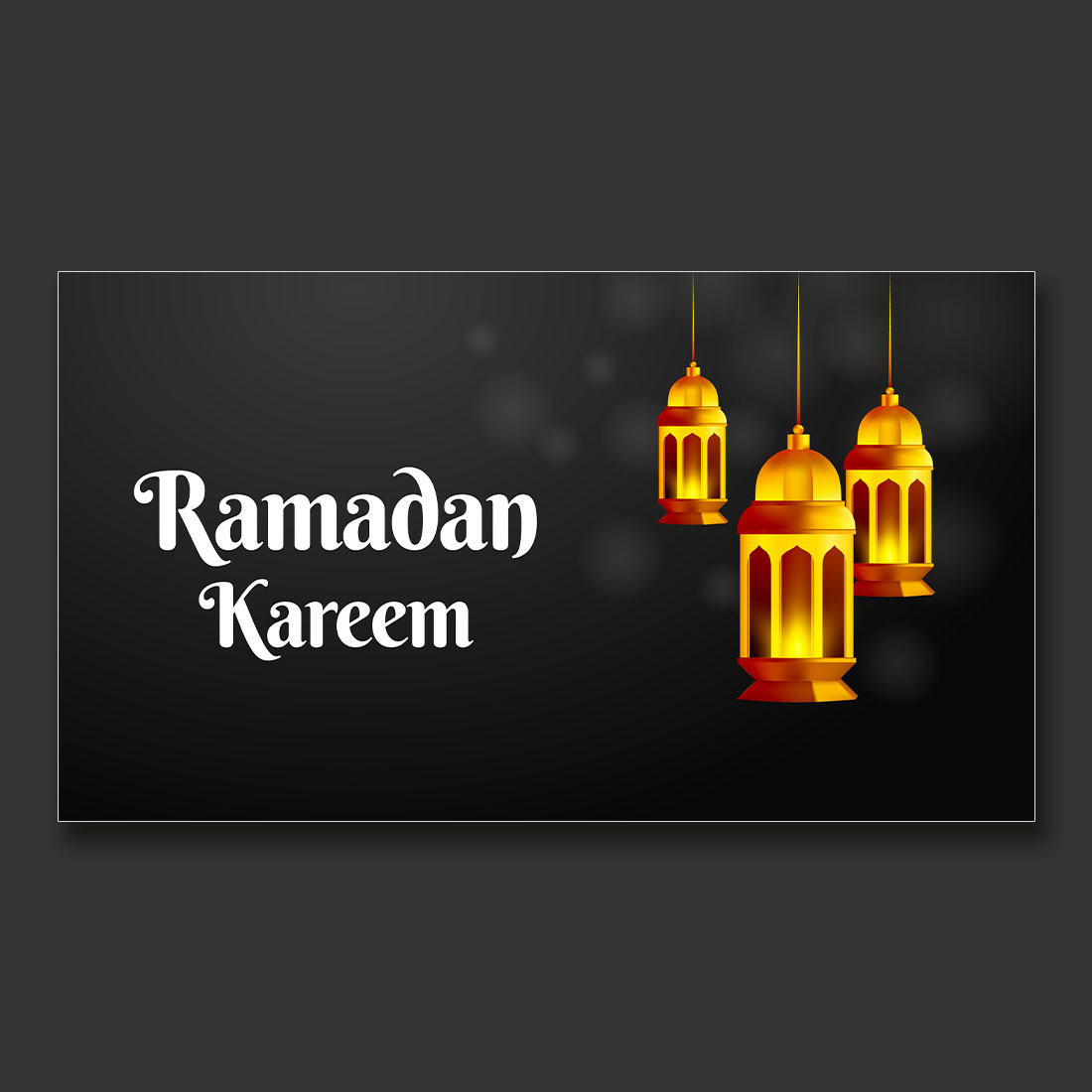 Islamic Holy Month of Ramadan Mubarak vector design with Ramadan moon and Islamic background preview image.