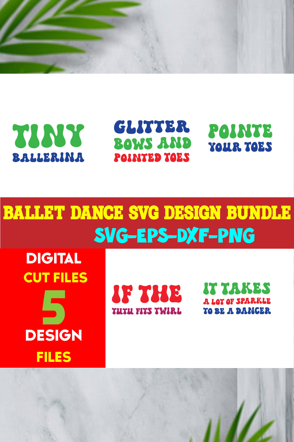 Ballet Dance T-shirt Design Bundle Volume -04 pinterest preview image.