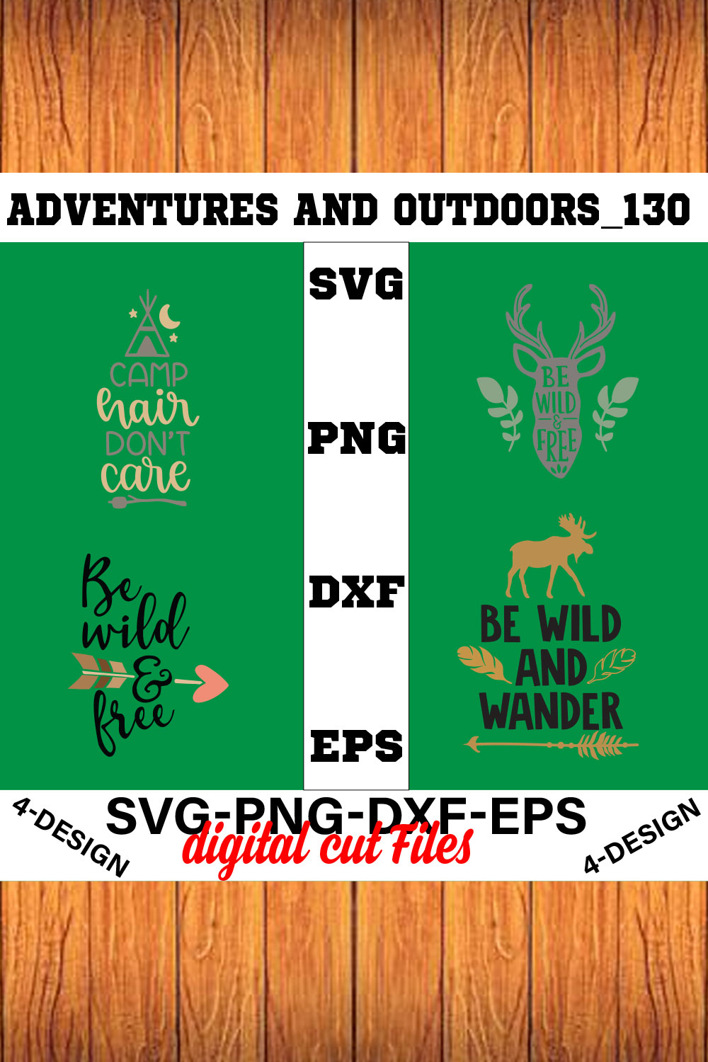 Adventures And Outdoors T-shirt Design Bundle Volume-04 pinterest preview image.