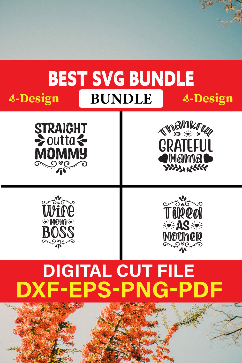 Best T-shirt Design Bundle Vol-5 pinterest preview image.