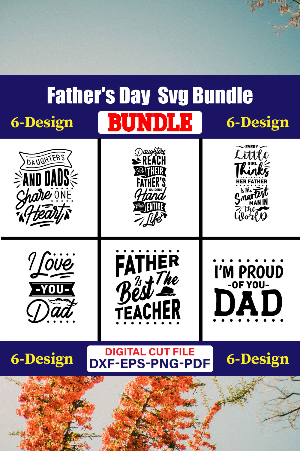 Father's day T-shirt Design Bundle Vol-32 pinterest preview image.