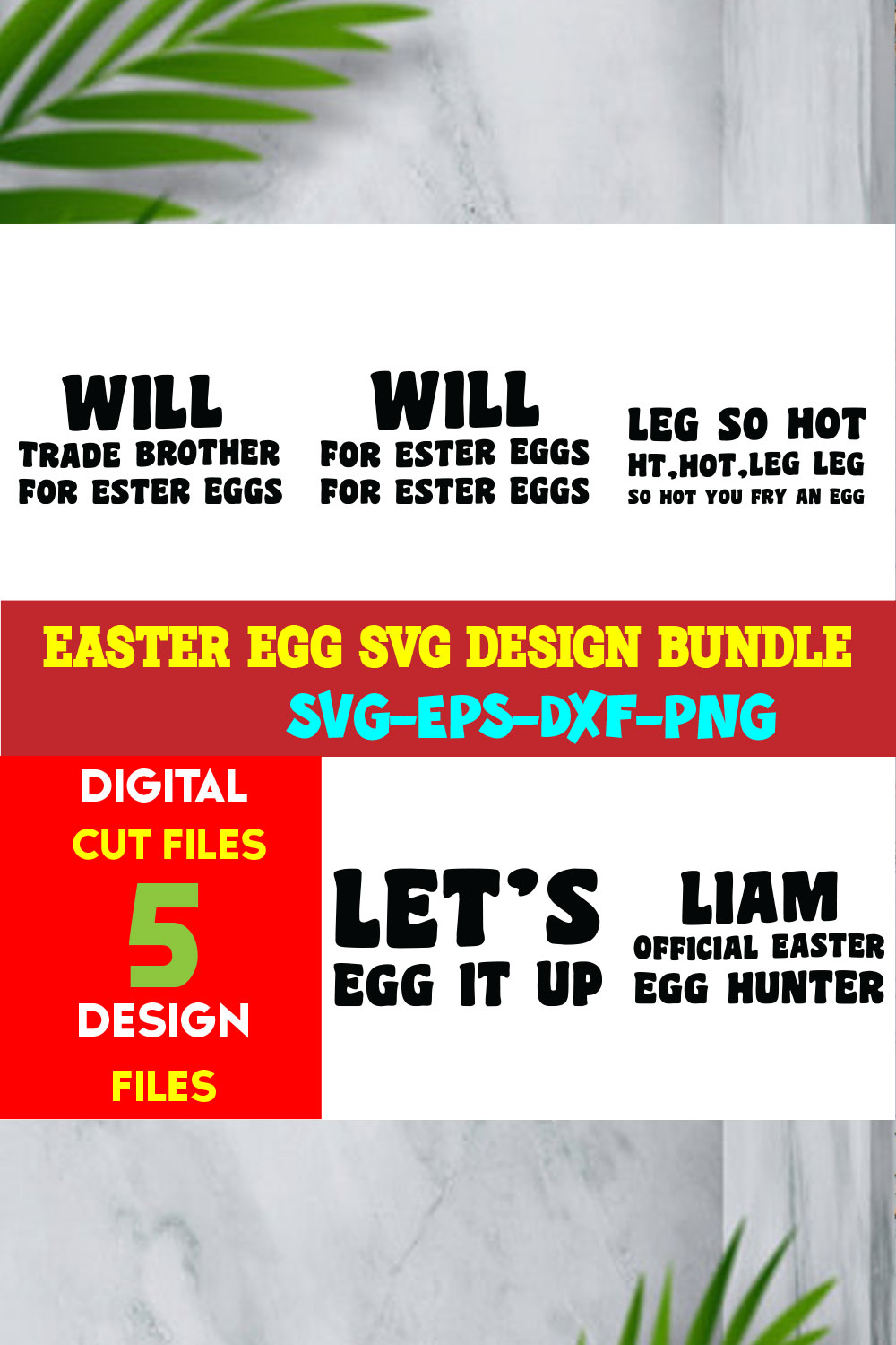 Easter Egg T-shirt Design Bundle Volume-02 pinterest preview image.