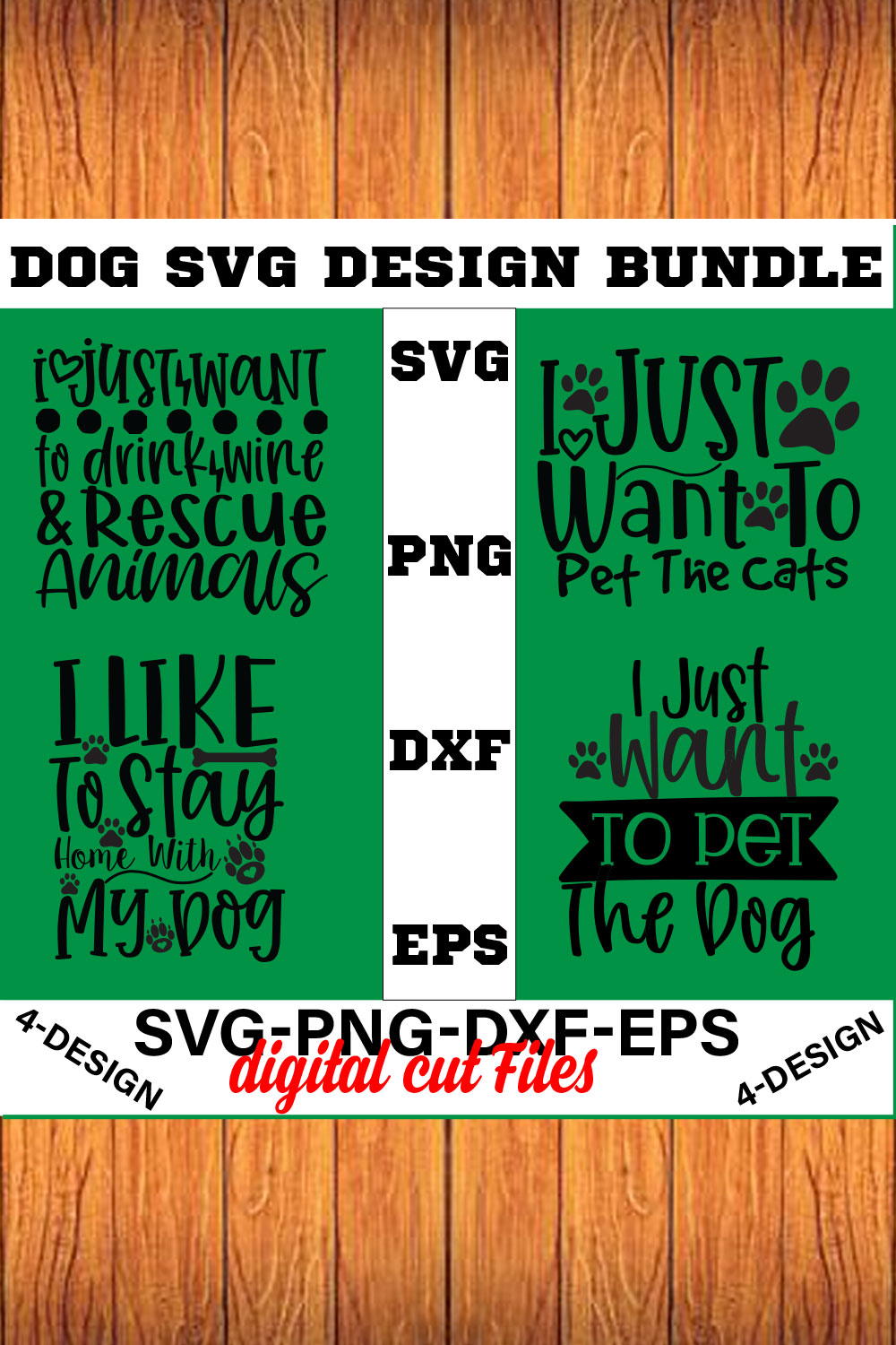 Dog Bundle SVG, Dog Mom Svg, Dog Lover Svg, Cricut Svg, Dog Quote, Funny Svg, Pet Mom Svg, Cut Files Volume-24 pinterest preview image.