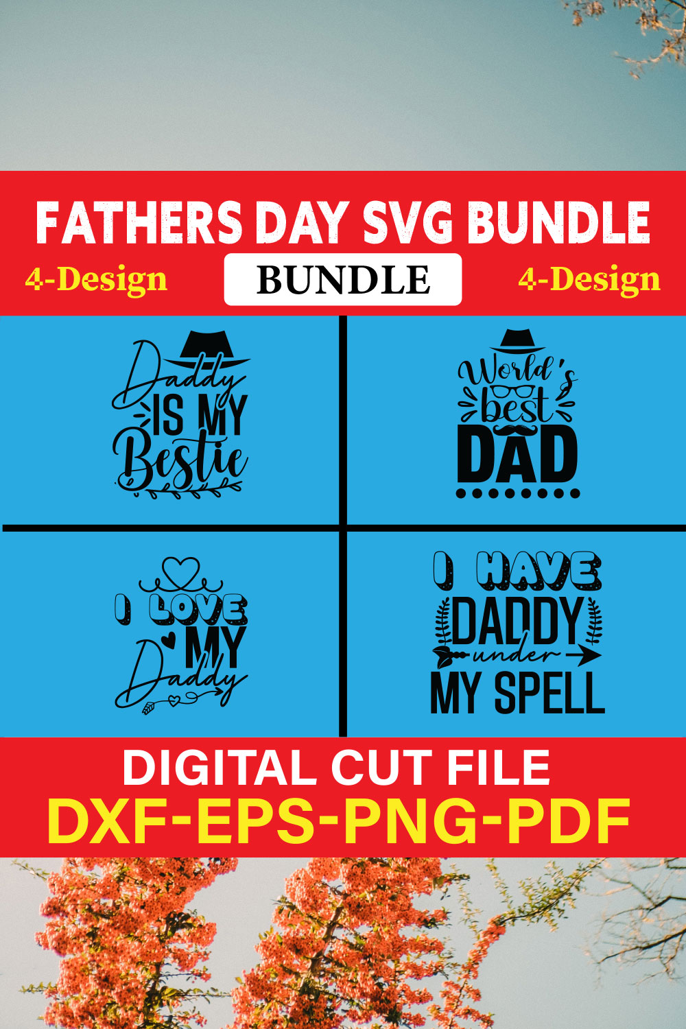 Fathers Day T-shirt Design Bundle Vol-17 pinterest preview image.