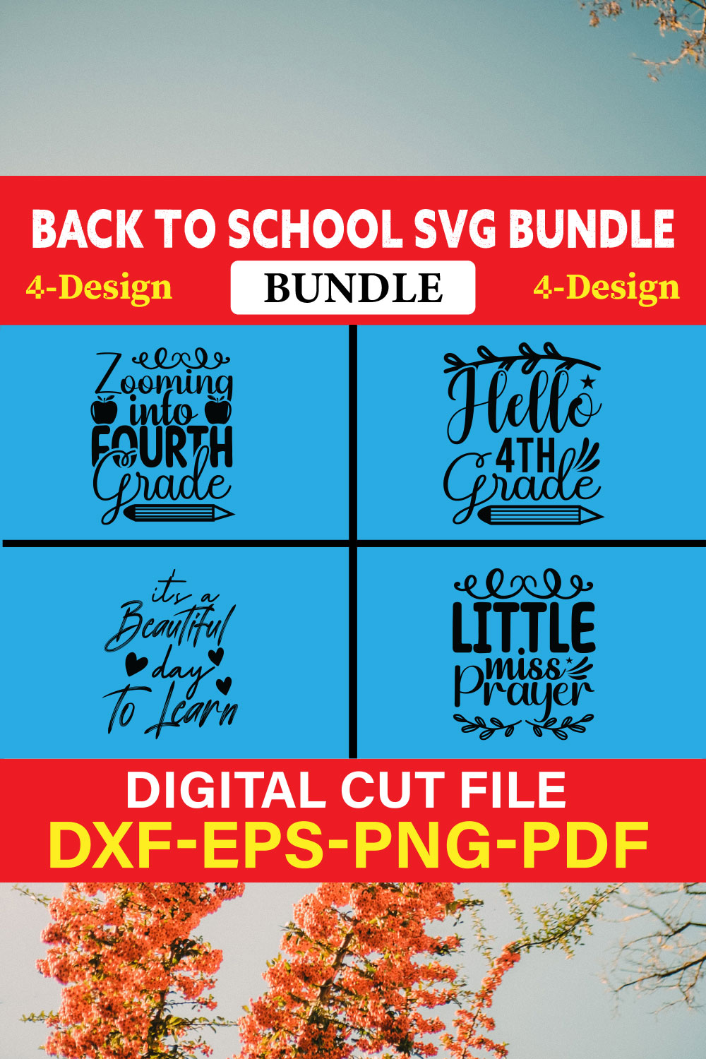 Back To School T-shirt Design Bundle Vol-13 pinterest preview image.