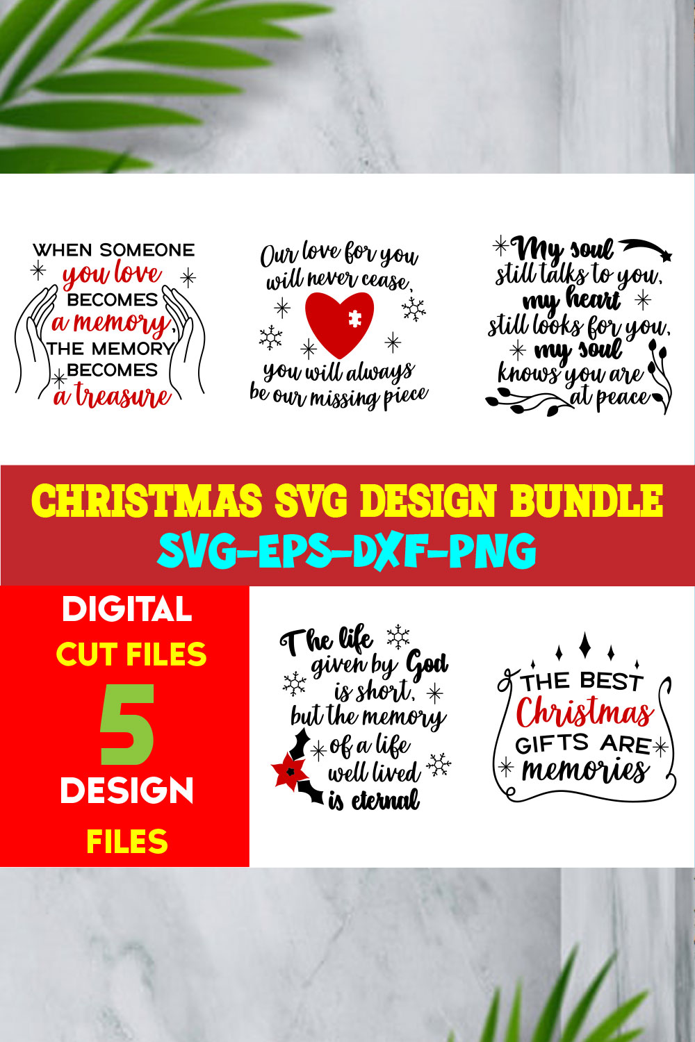 Christmas T-shirt Design SVG Bundle Free Volume-67 pinterest preview image.