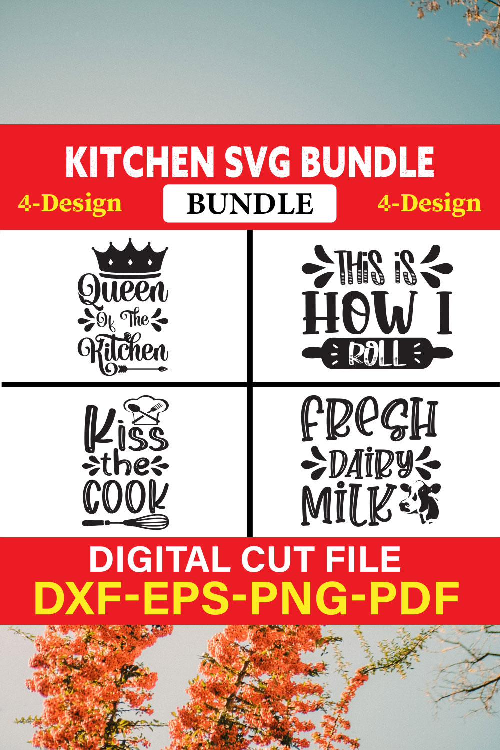 Kitchen T-shirt Design Bundle Vol-28 pinterest preview image.