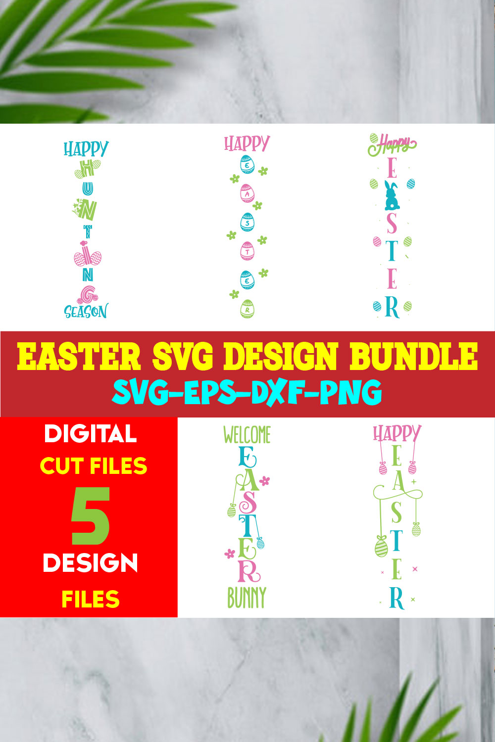 Easter T-shirt Design Bundle Volume-02 pinterest preview image.