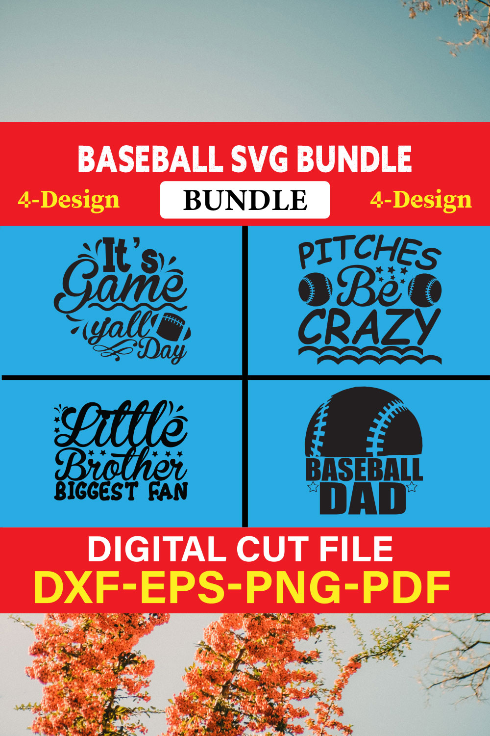 Baseball T-shirt Design Bundle Vol-3 pinterest preview image.