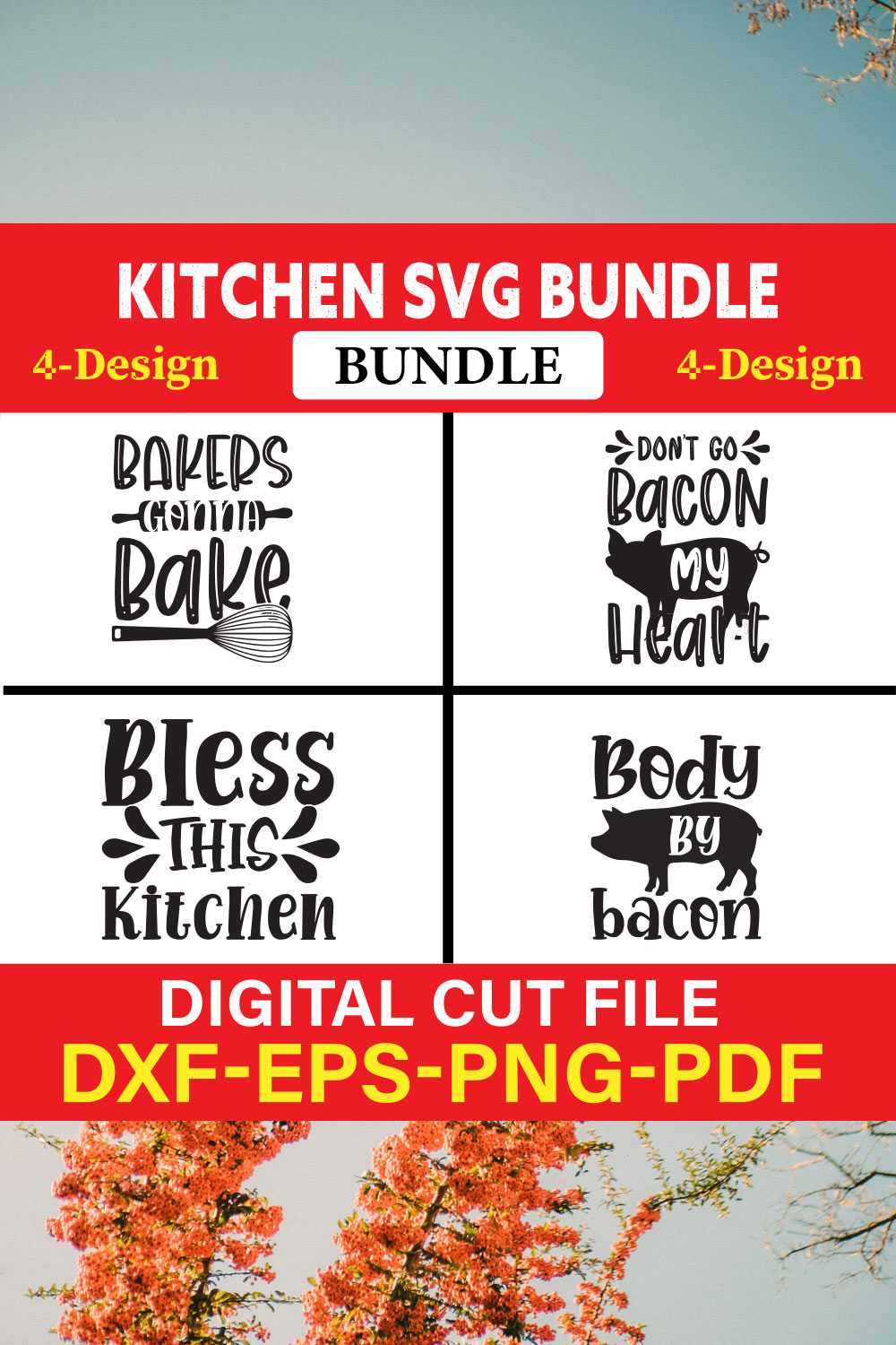 Kitchen T-shirt Design Bundle Vol-26 pinterest preview image.