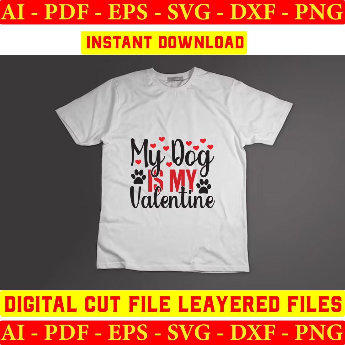 T - shirt that says my dog is my valentine.