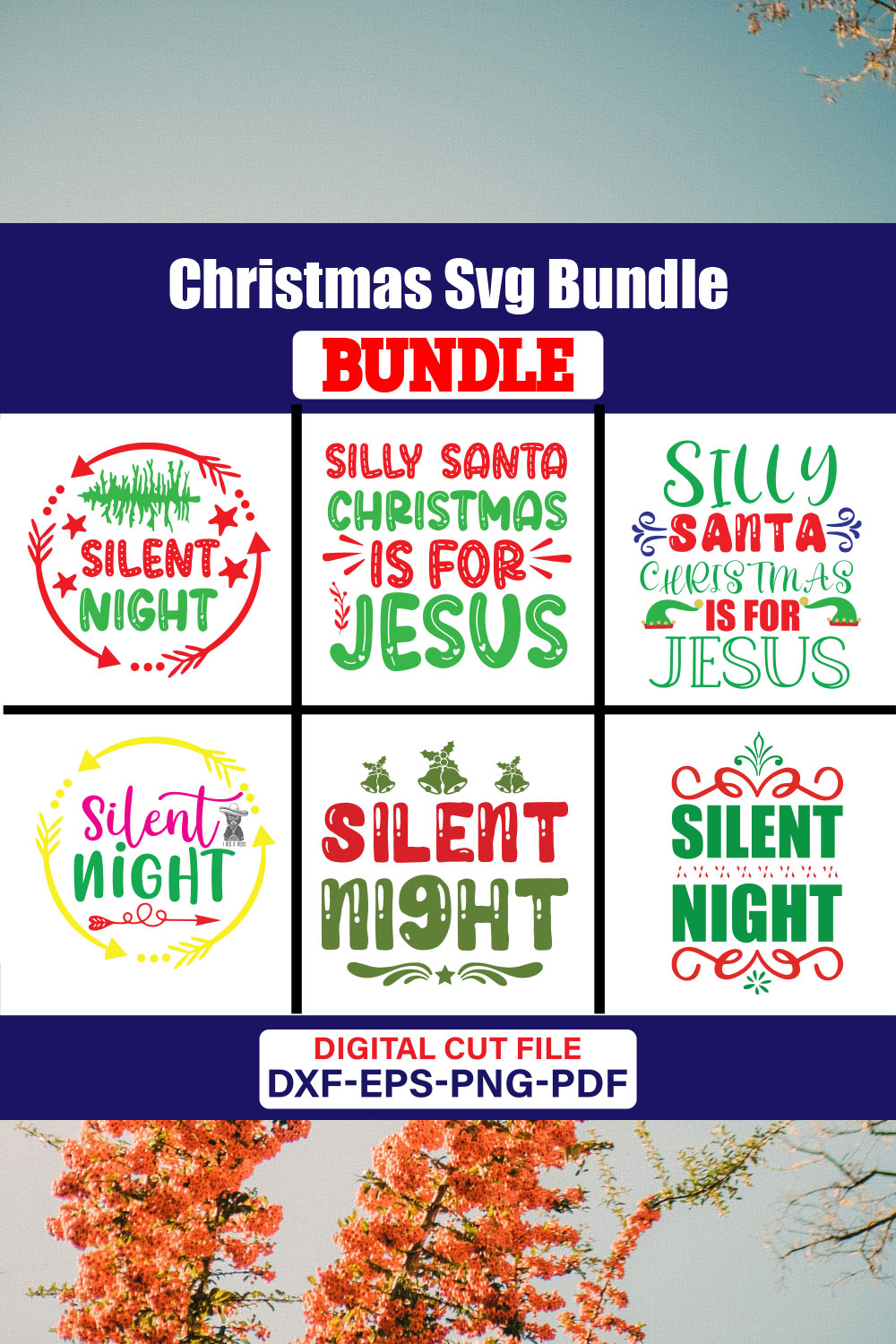 Christmas T-shirt Design Bundle Vol-73 pinterest preview image.