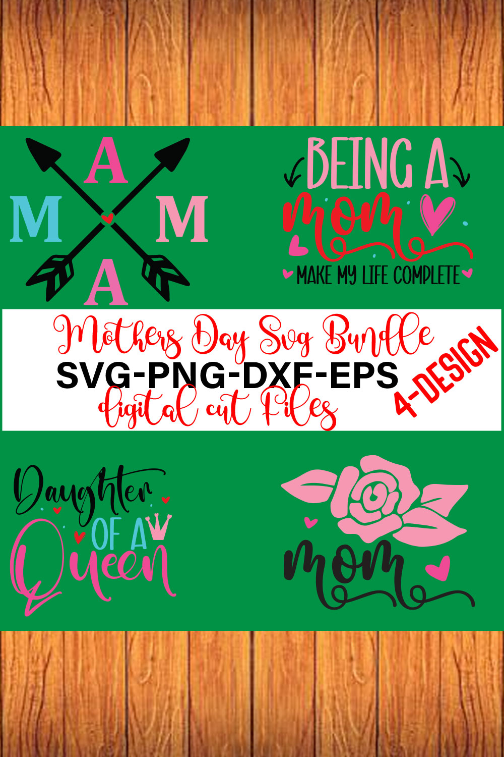 Mothers Day SVG Bundle, mom life svg, Mother's Day, mama svg Volume-14 pinterest preview image.