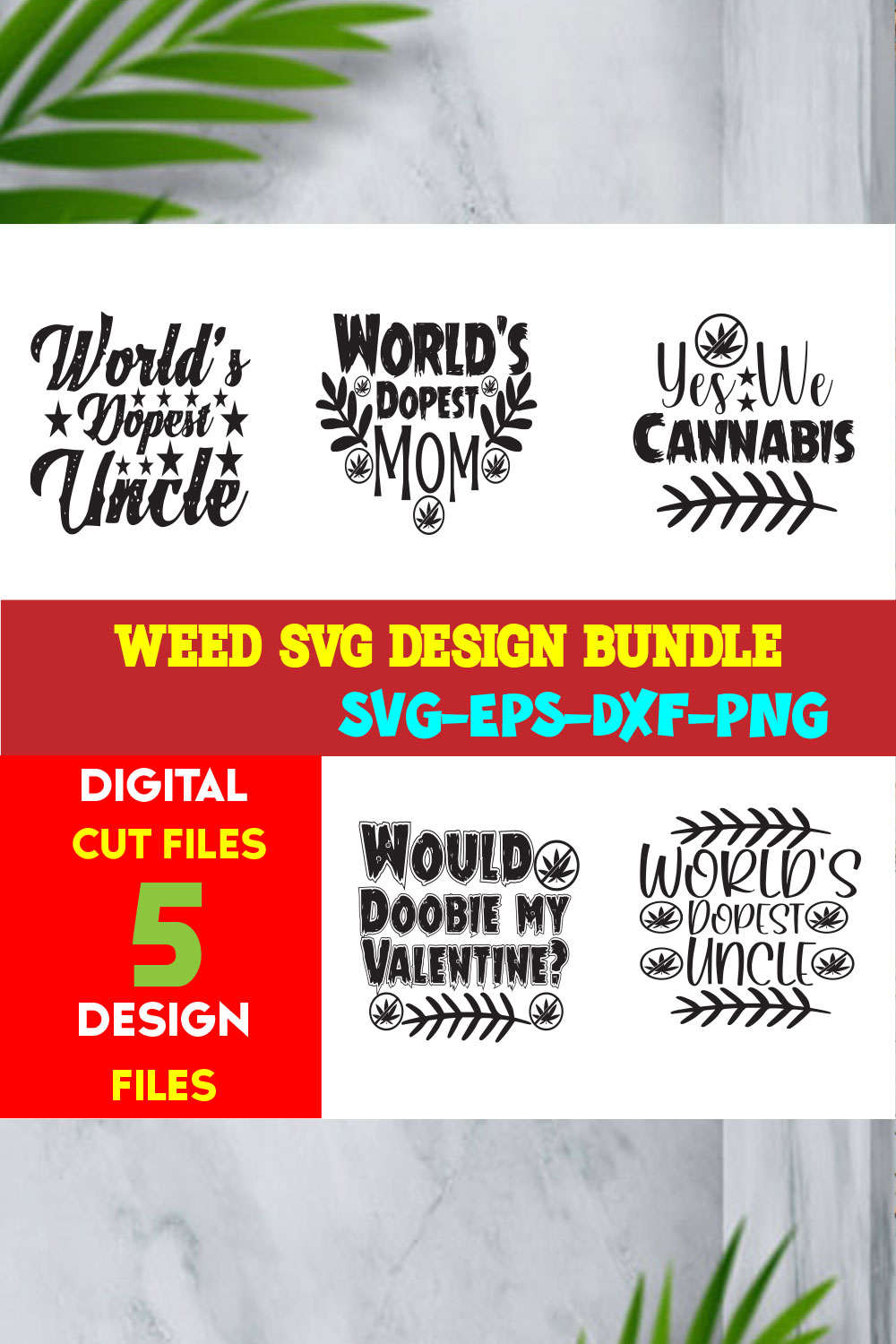 Weed Svg Design Bundle volume -02 pinterest preview image.