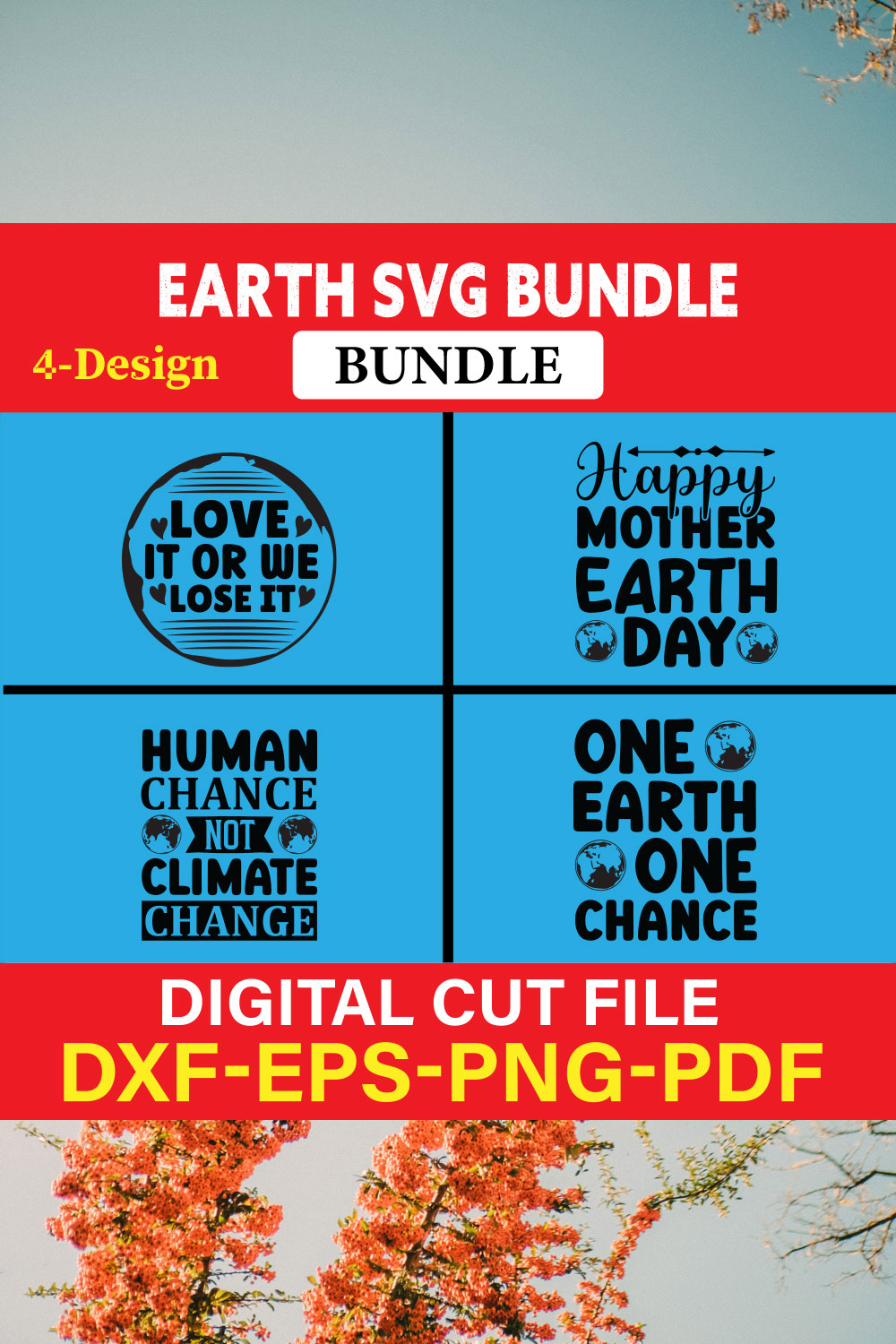 Earth T-shirt Design Bundle Vol-2 pinterest preview image.