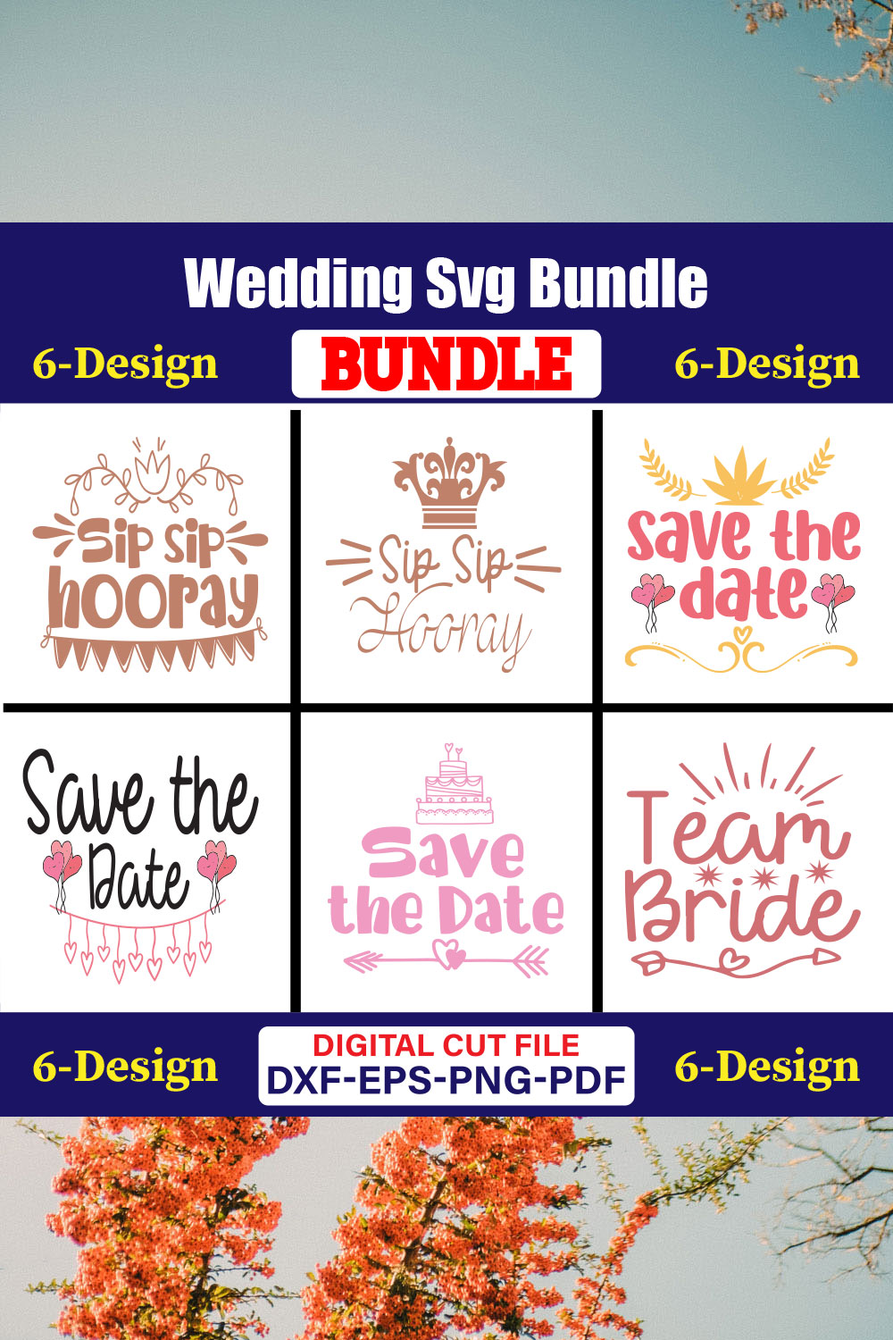 Wedding T-shirt Design Bundle Vol-41 pinterest preview image.