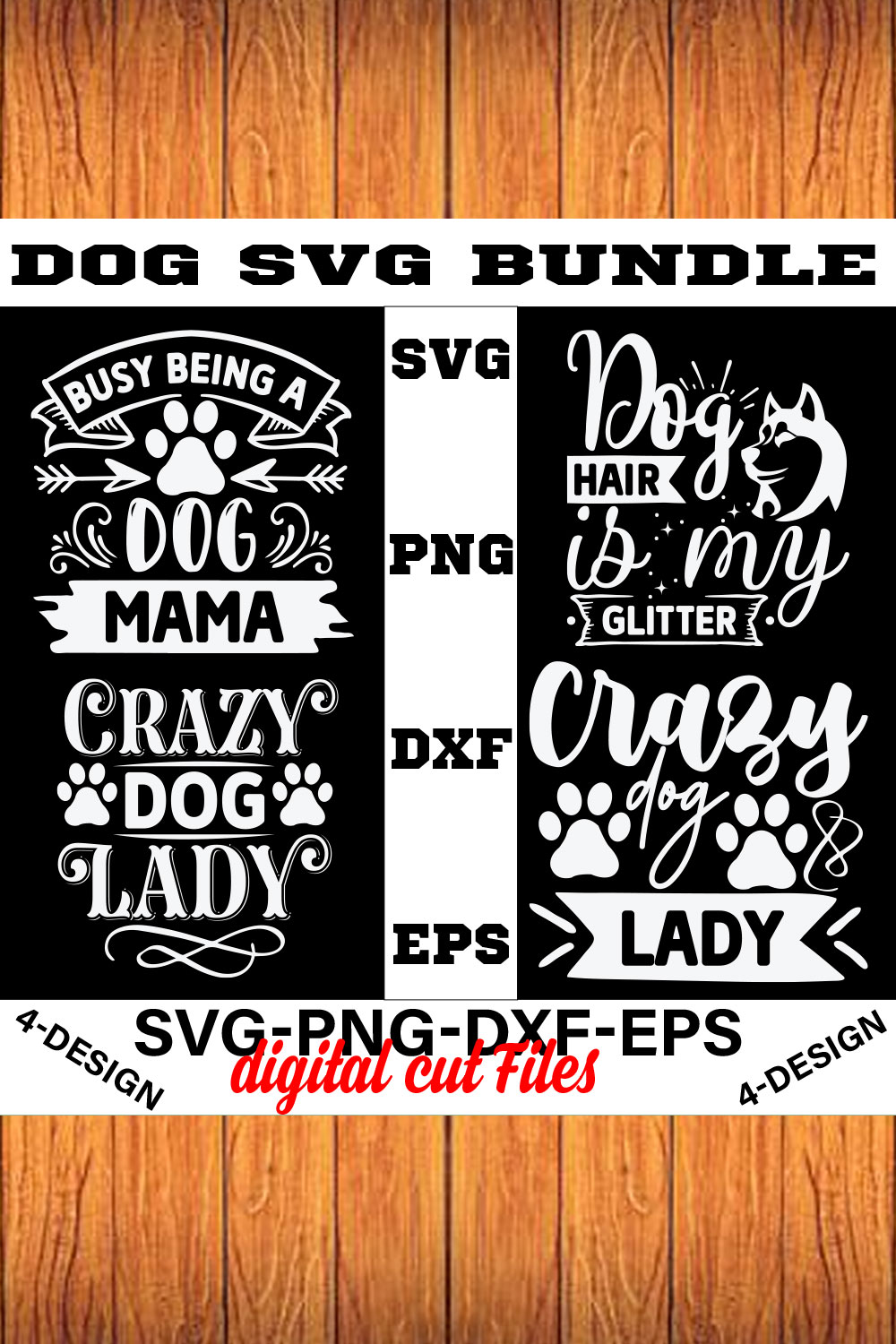 Dog SVG T-shirt Bundle Vol-03 pinterest preview image.