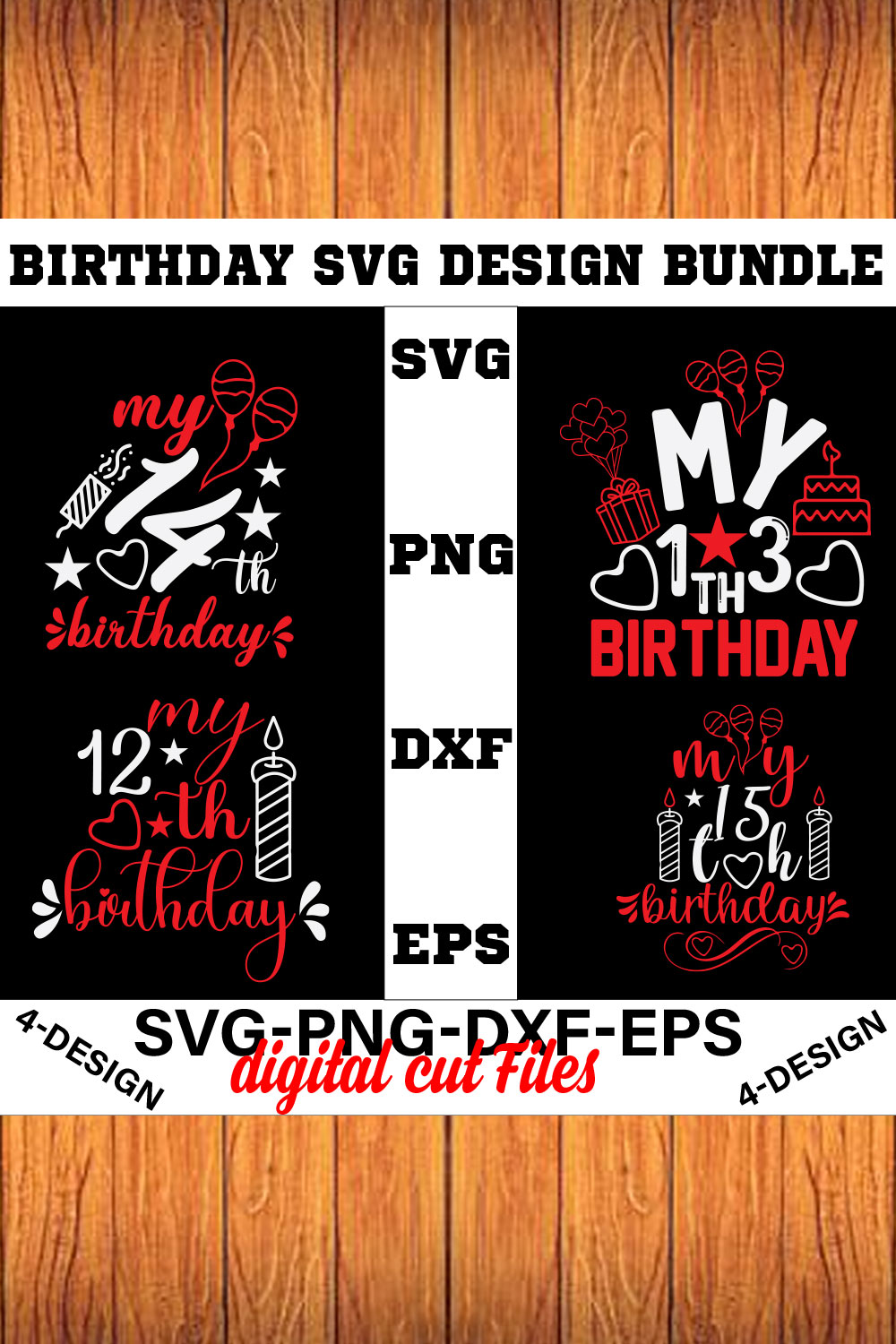 birthday svg design bundle Happy birthday svg bundle hand lettered birthday svg birthday party svg Volume-30 pinterest preview image.