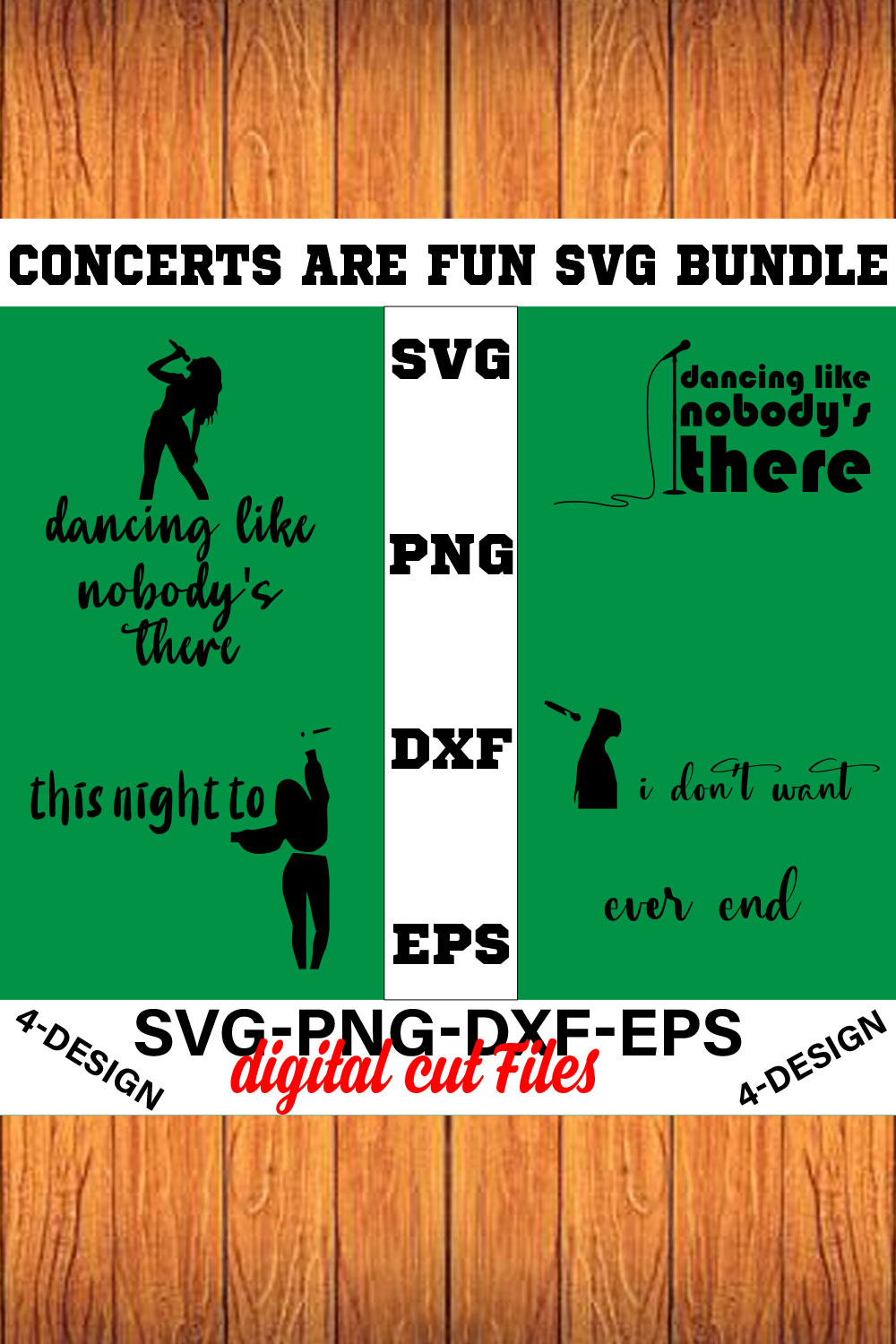 Concerts are Fun SVG T-shirt Design Bundle Volume-03 pinterest preview image.