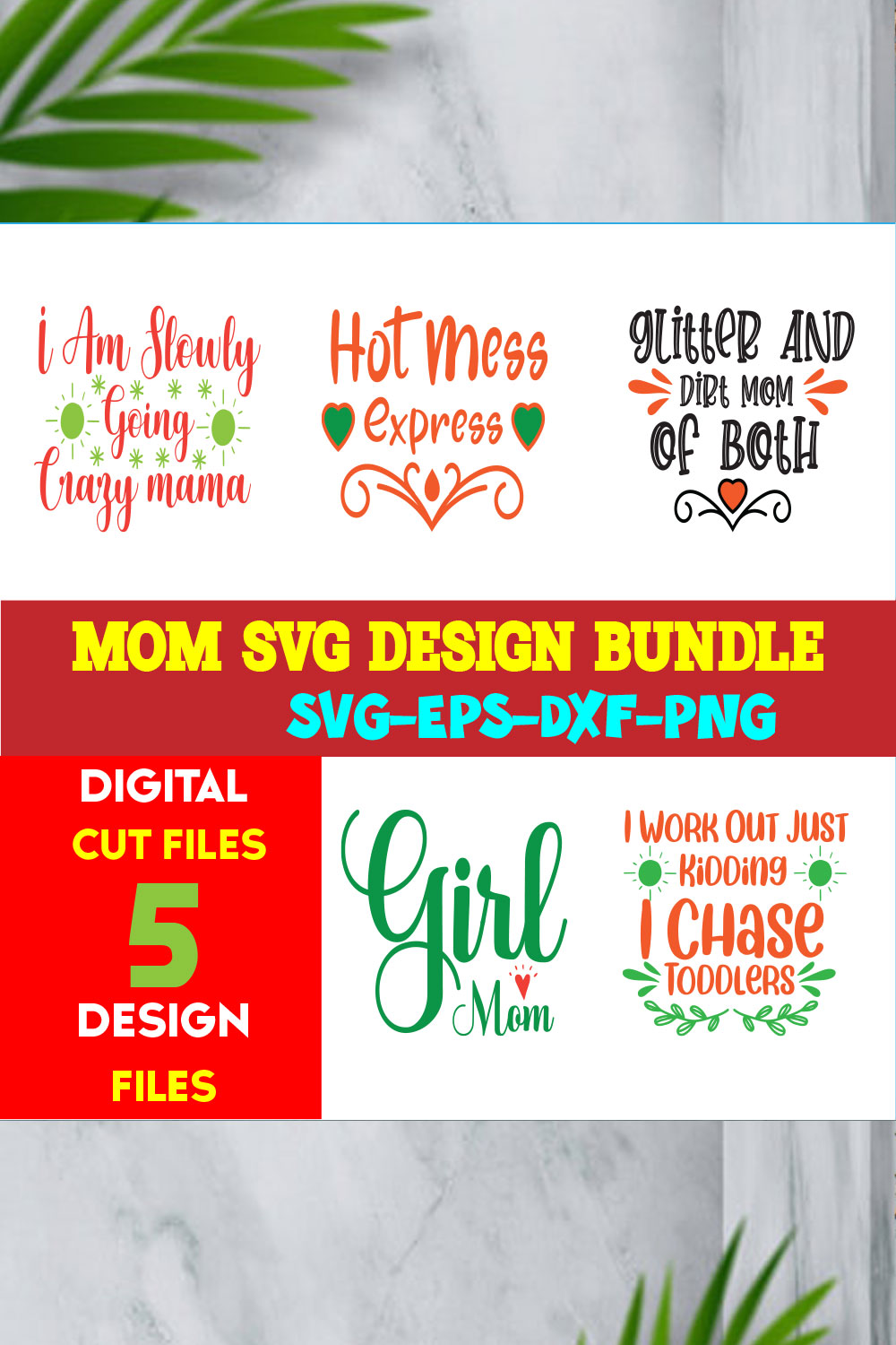 Mom T-shirt Design Bundle Volume-03 pinterest preview image.