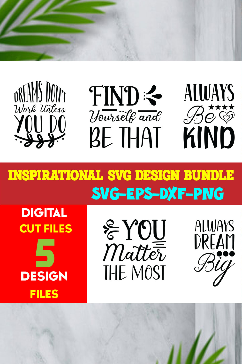 Inspirational T-shirt Design Bundle Volume-01 pinterest preview image.