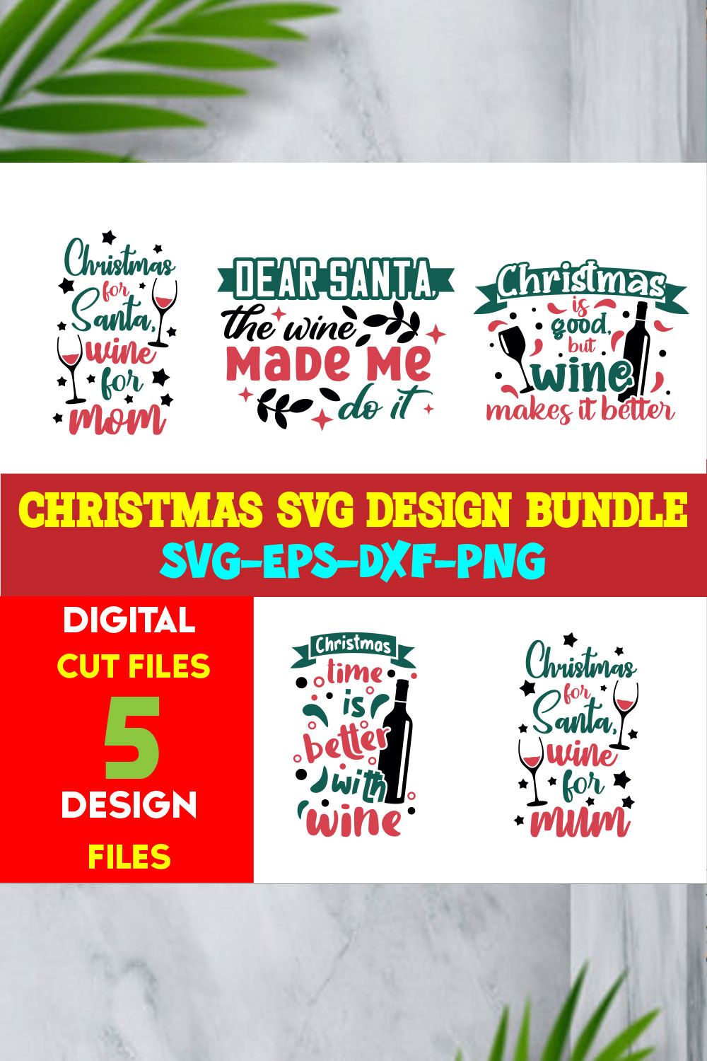 Christmas T-shirt Design SVG Bundle Free Volume-71 pinterest preview image.