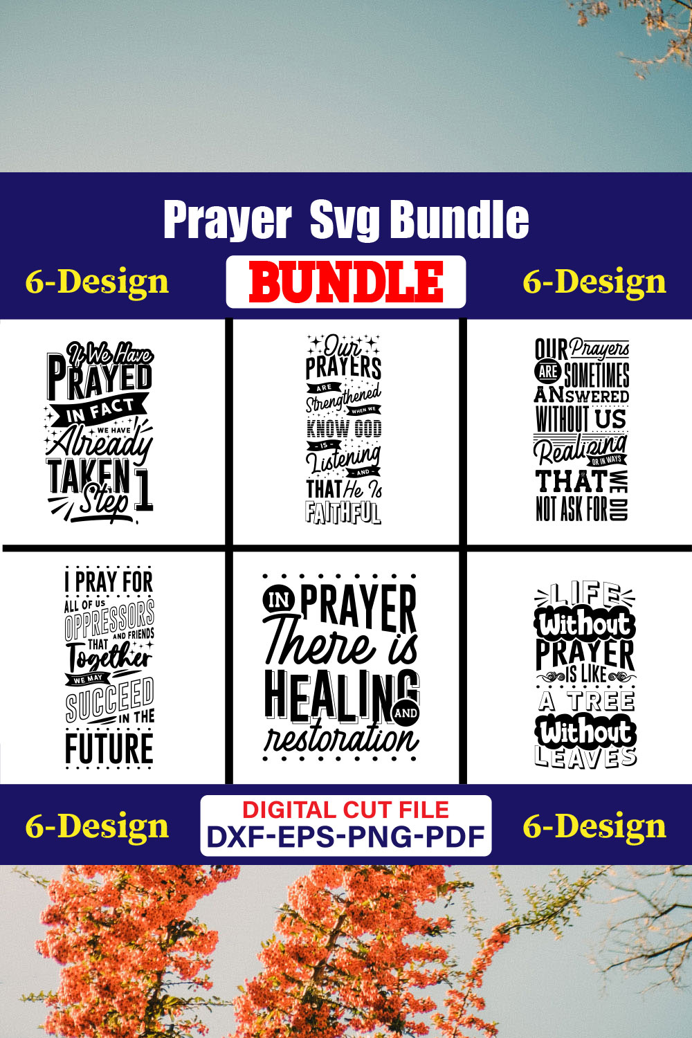 Prayer SVG T-shirt Design Bundle Vol-02 pinterest preview image.