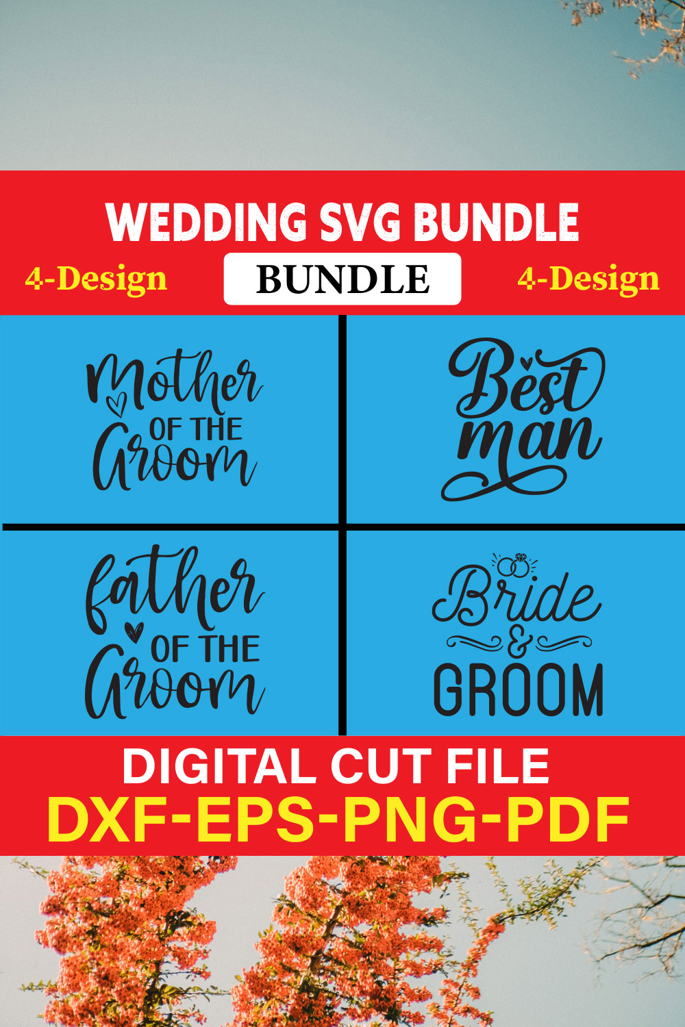 Wedding T-shirt Design Bundle Vol-31 pinterest preview image.