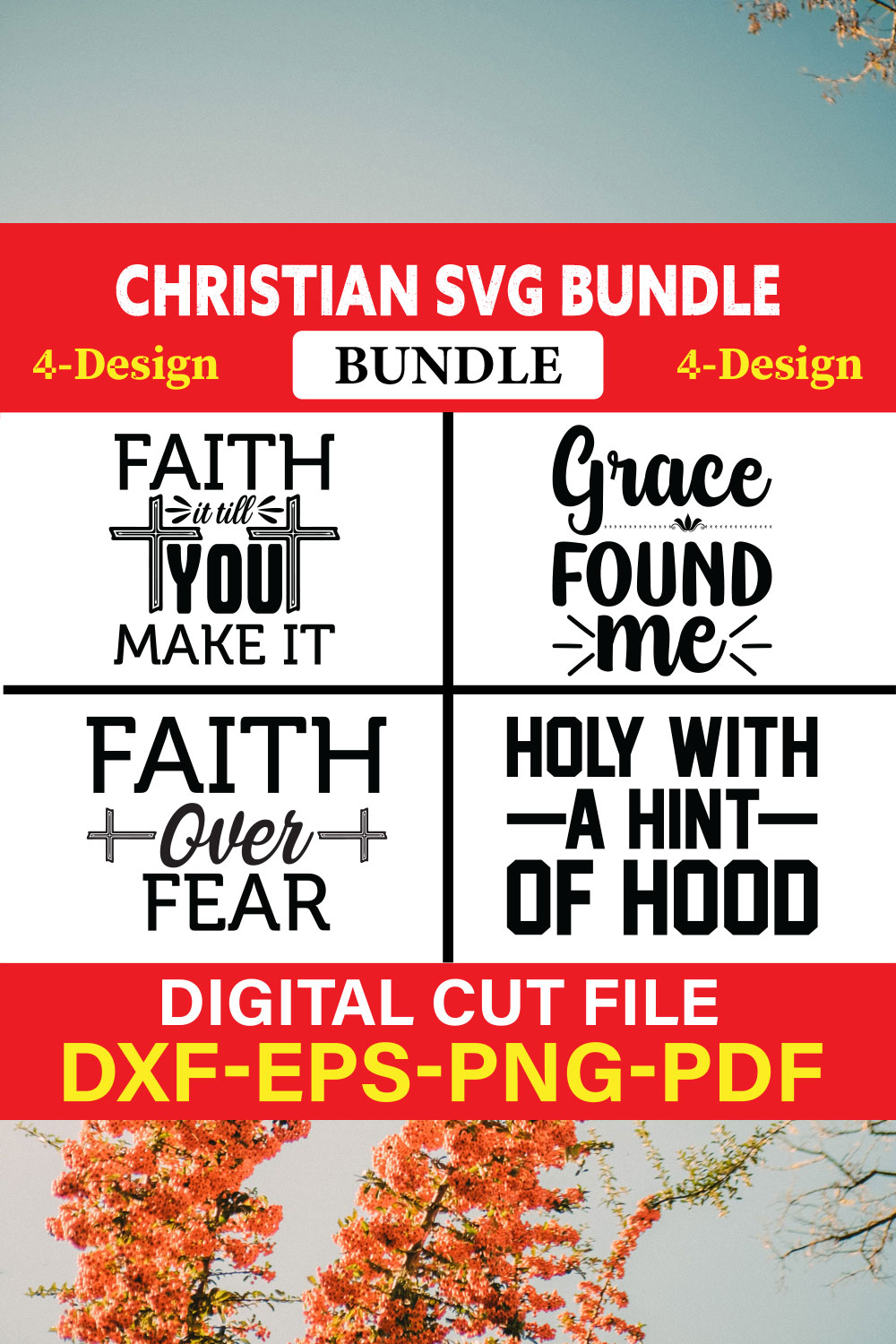 Christian T-shirt Design Bundle Vol-30 pinterest preview image.